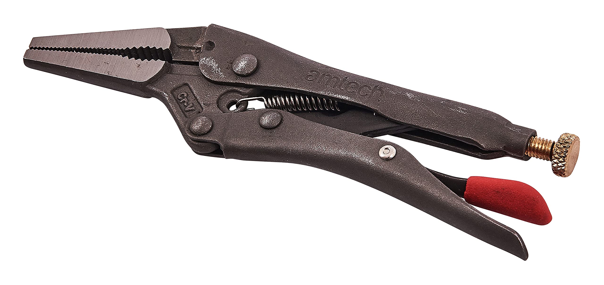 Amtech - 6.5" Long Nose Locking Pliers, Chrome Molybdenum Steel, Quick Release, Serrated Jaws, Built-in Wire Cutter