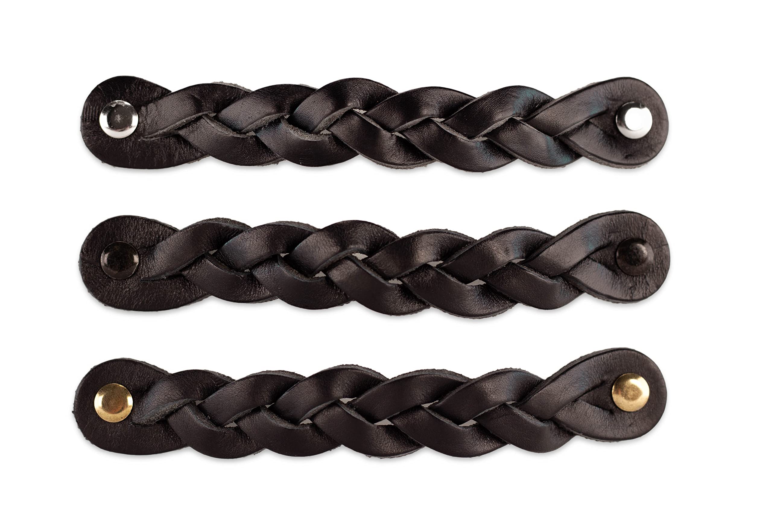Brute Strength - Leather Cabinet Handles - Black - 2 Pack - 16.5 x 2.5 cm - Industrial Style - Soft & Safe for Kids - Image 2