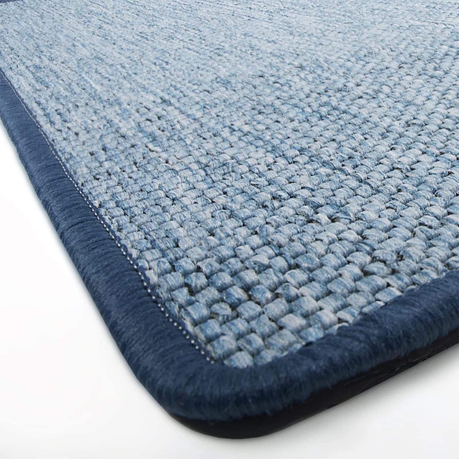 Floordirekt Bettumrandung Sabang in Sisal-Optik | Bettvorleger Teppichläufer | 3-teiliges Läufer-Set in vielen Farben (B: 67 cm | L: 1 x 250 cm + 2 x 140 cm, Blau)