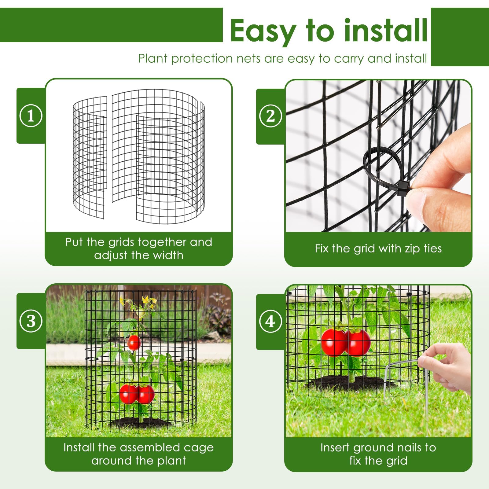 Protecteur de Plantes Inox 30,5 cm Cage de Protection pour Jardin