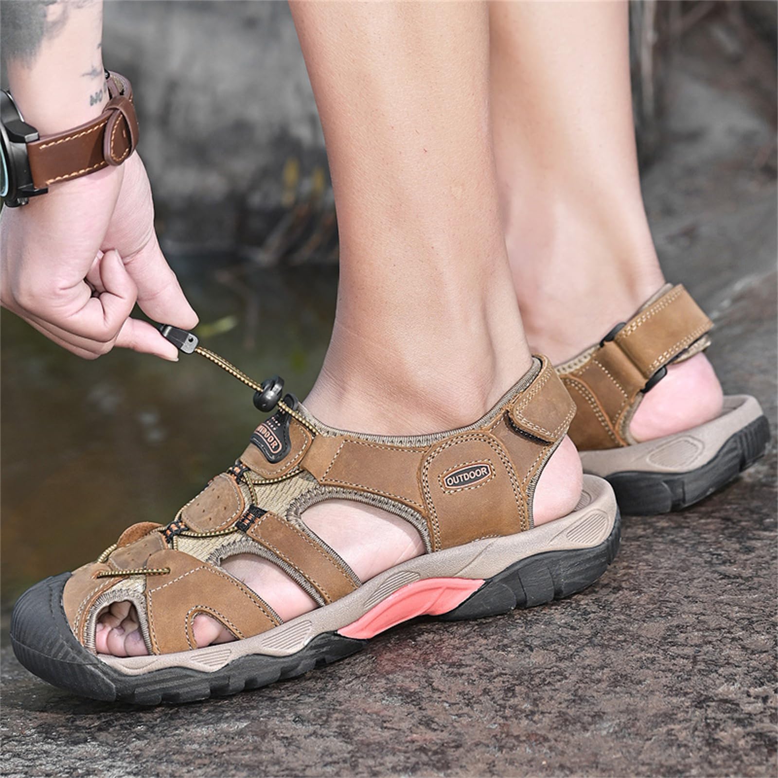 Sandały męskie Outdoor Trekking Plaża Sport Buty Zamknięte palce Casual do chodzenia Podróż Woda