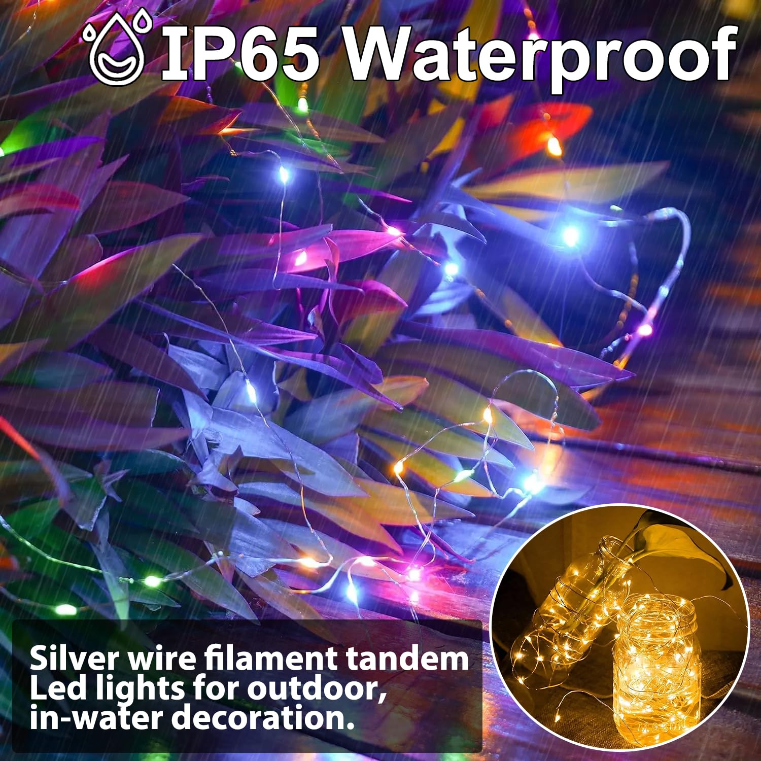 Luces Exterior Cadena De Luces Solares Para Exteriores, 30m, 300led, Guirnalda De Luces LED, 8 Modos + Temporizador + Mando A Distancia, Resistente A La Intemperie Para Jardín, Balcón, Boda, Blanco Cálido