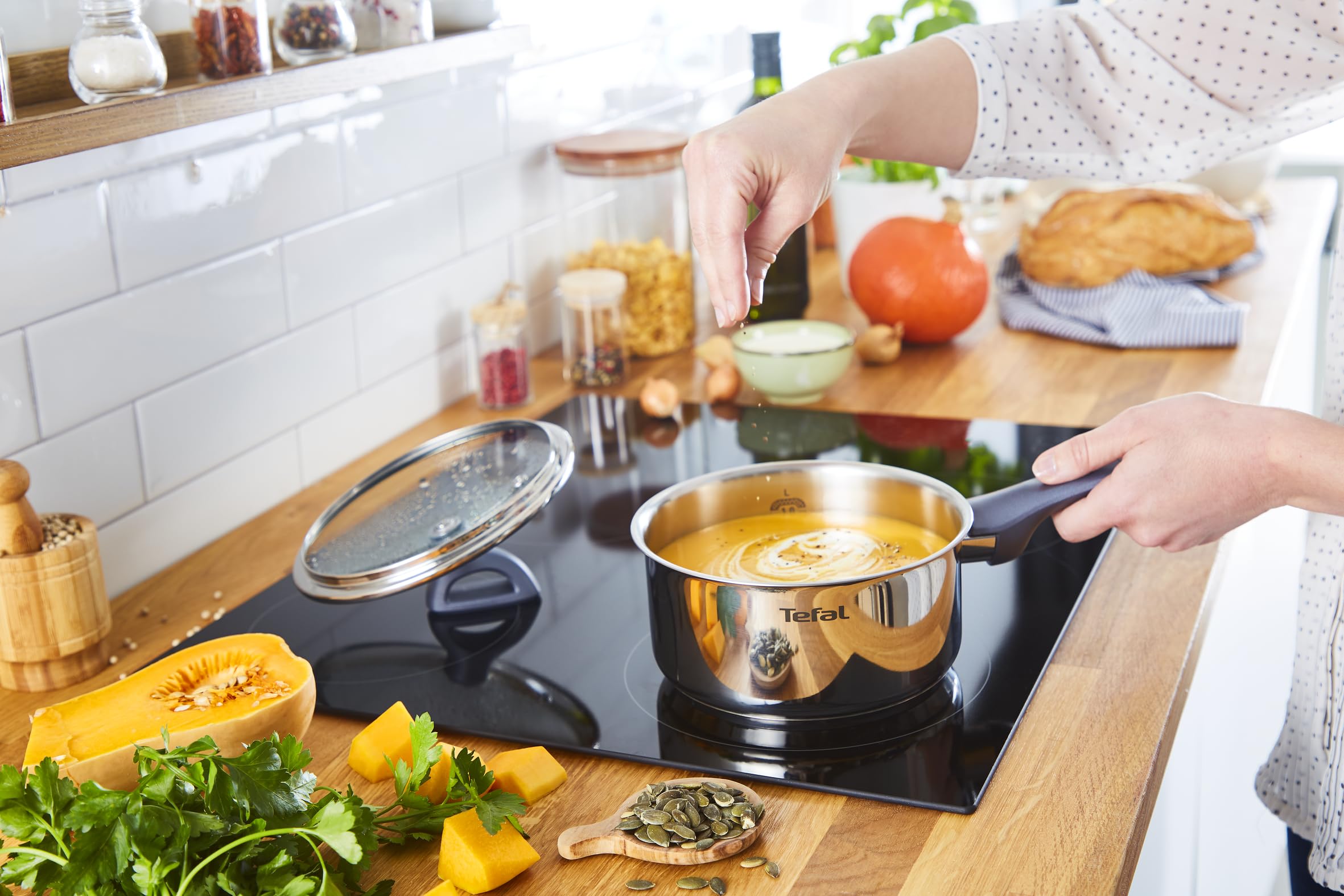 TEFAL Daily Cook G713SB45, 11-elementowy zestaw garnków + patelnia, stal nierdzewna