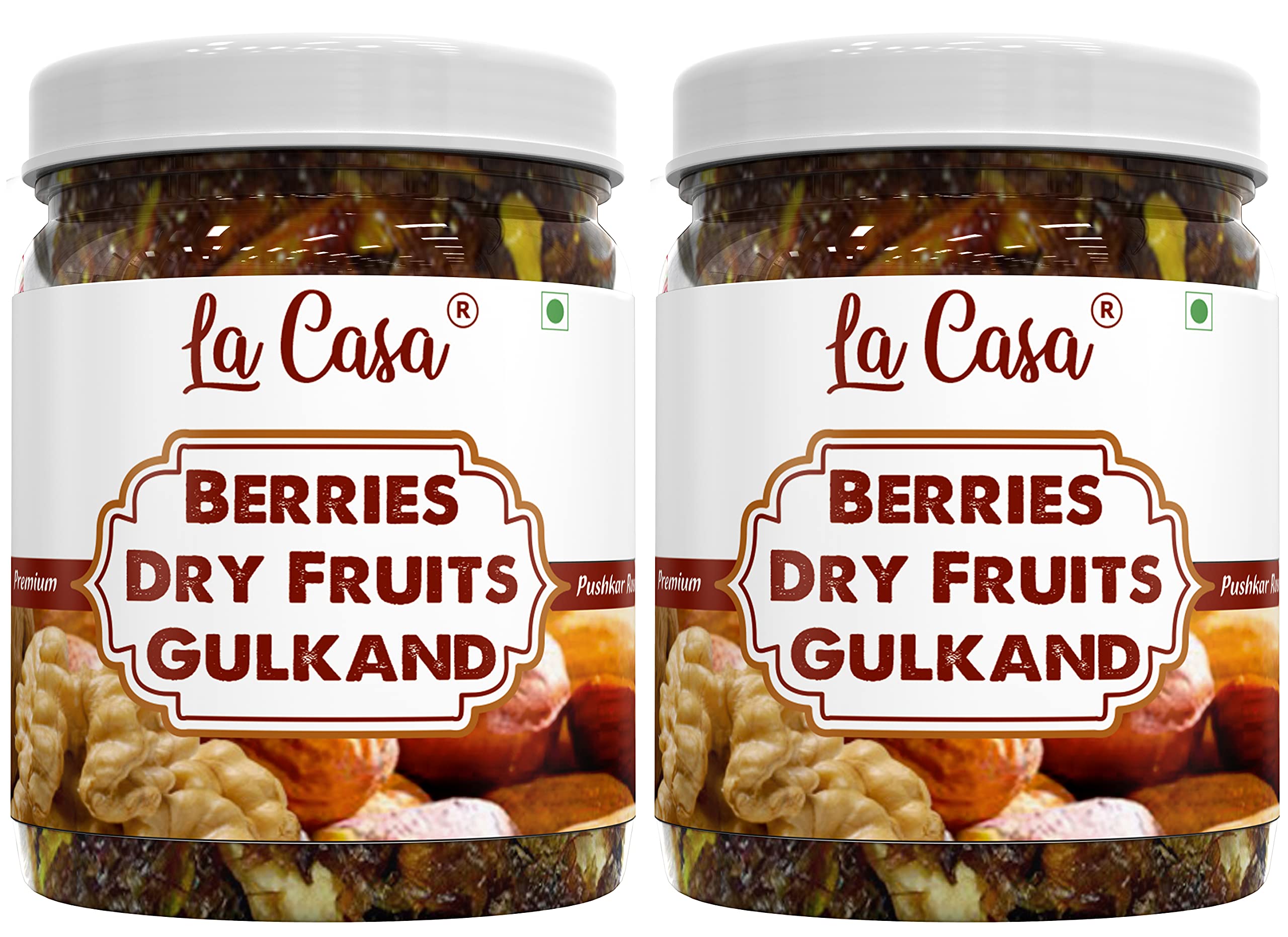 La Casa Pushkar Gulkand with Dry Fruits & Berries | Combo Pack of 2 | Homemade & Organic | 2 x 400g | (B091MKVK7Z) Amazon Price History, Amazon Price Tracker