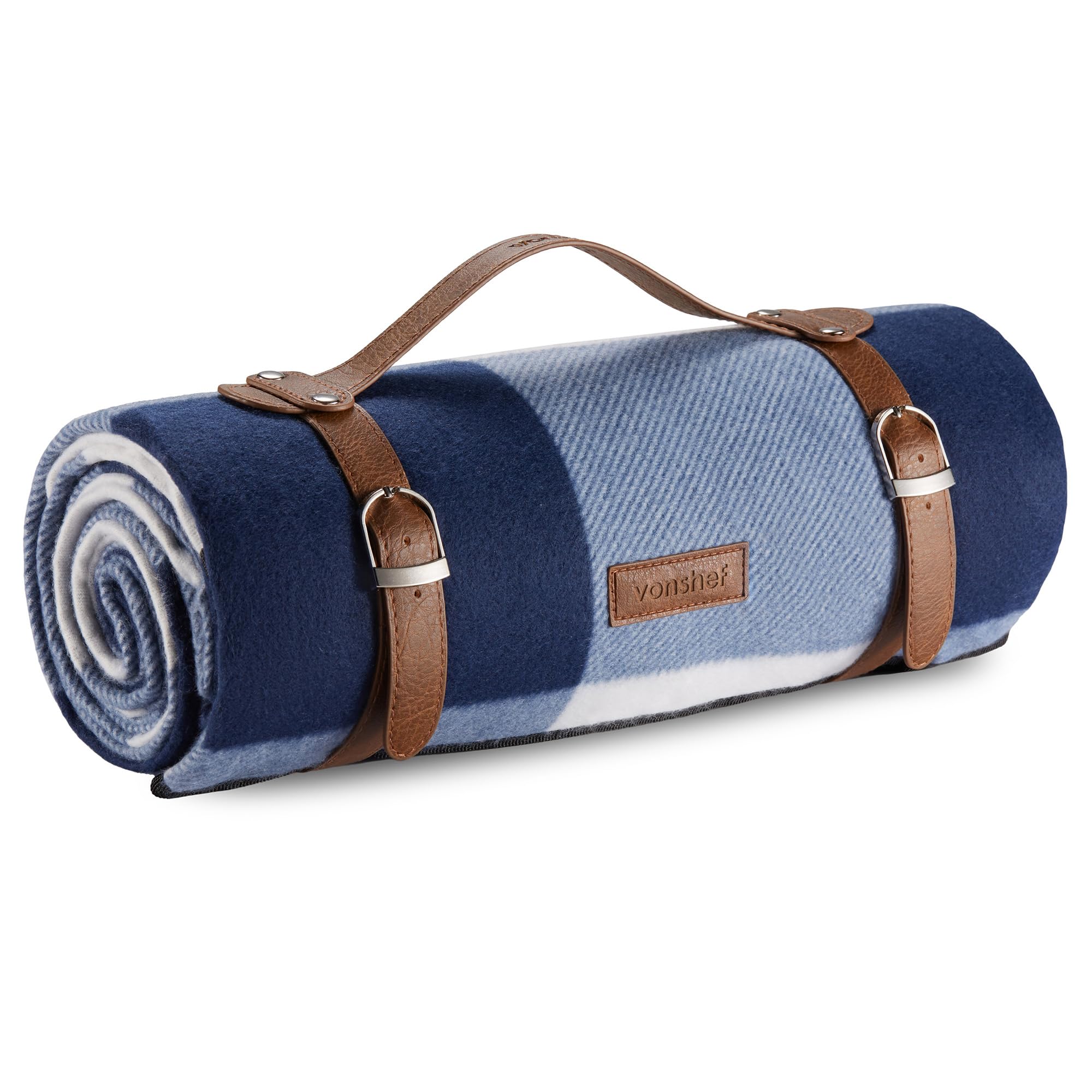 VonShef Picnic Blanket, Green Herringbone Extra Large Outdoor Rug with Waterproof Backing, 10 Person Weatherproof Picnic Mat with Faux Leather Handle, Water Resistant Camping Accessories, 200x300cm — view 17
