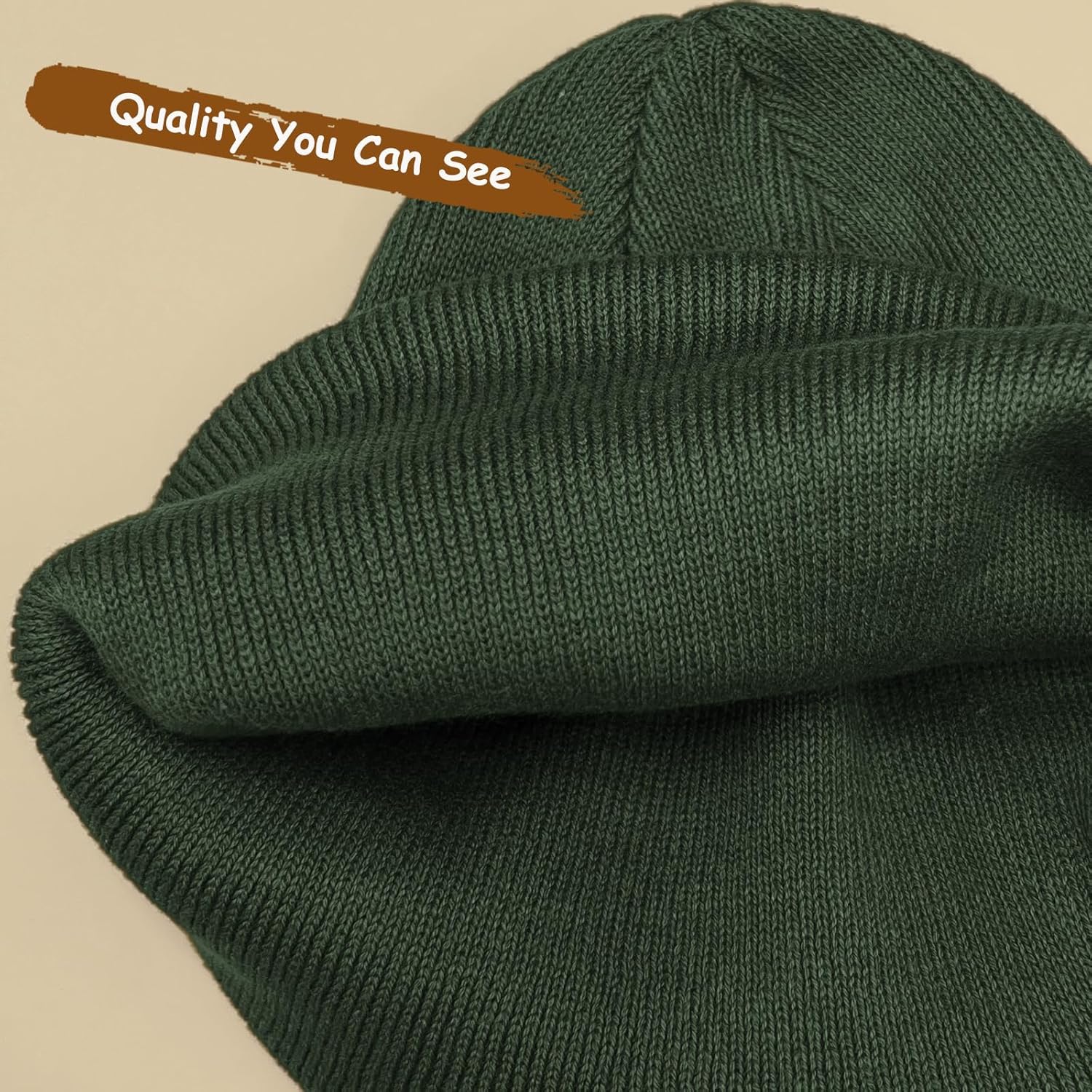 100% Cotton Beanie Hat Knit Winter Hats for Women Men, Slouchy Beanies Cuffed Skull Cap Womens Warm Ski Hat - Image 4