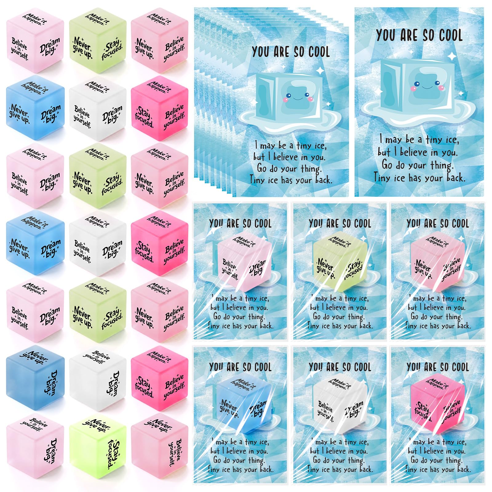 Foilswirl Set di 36 mini palline antistress emotive, per il rientro a scuola, idea regalo, graziose, antistress, ringraziamenti, per il personale d'ufficio e la ricompensa dei colleghi (ispirazionale)