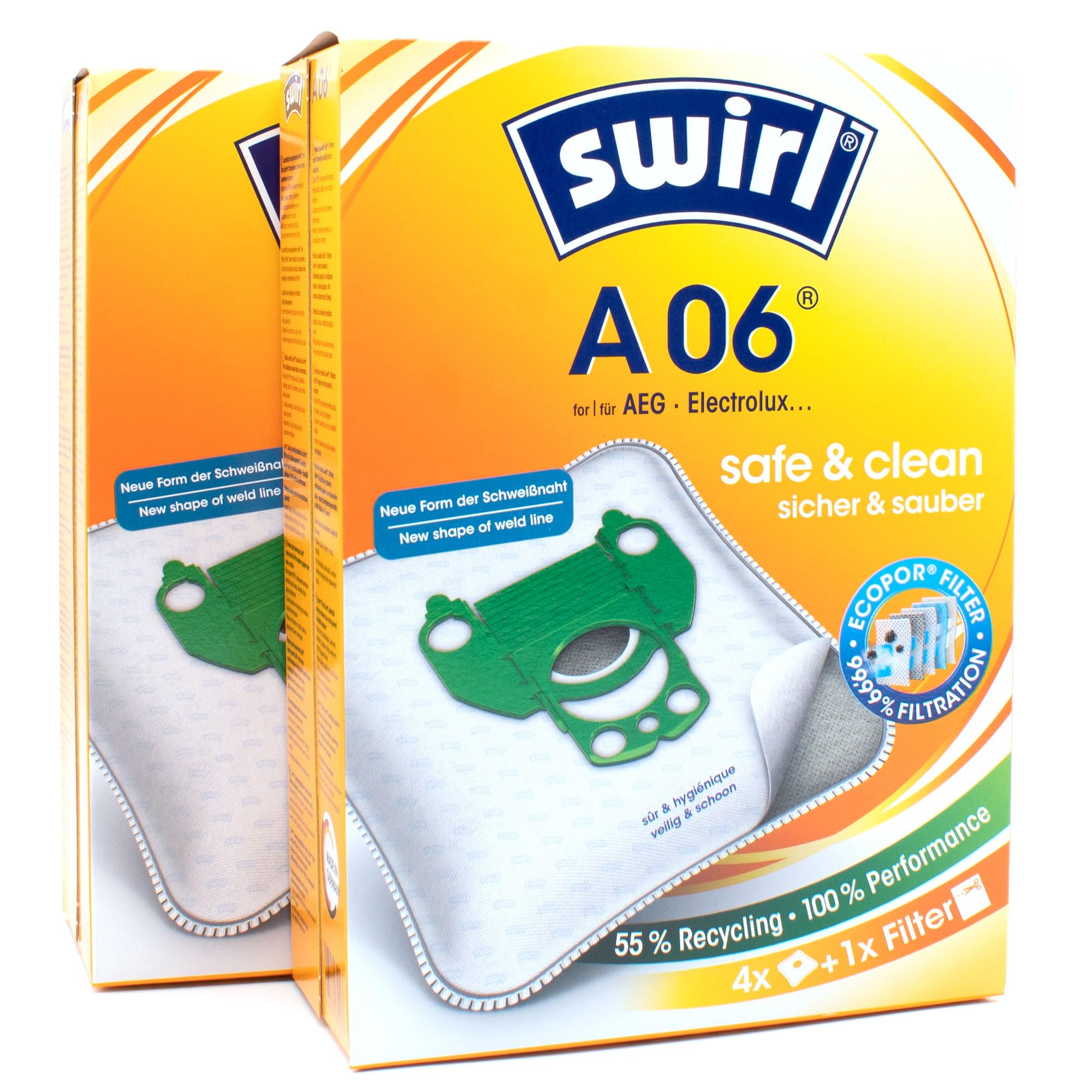 PakTrade 8 Sacs D'aspirateur + Billes Déodorantes Compatible avec Privileg 552 053, 635 420, 662 035, 911 758 | Compatible avec Swirl A06 - A 06 | 8 Sacs, Désodorisant, Accessoires, Pièces Détachées