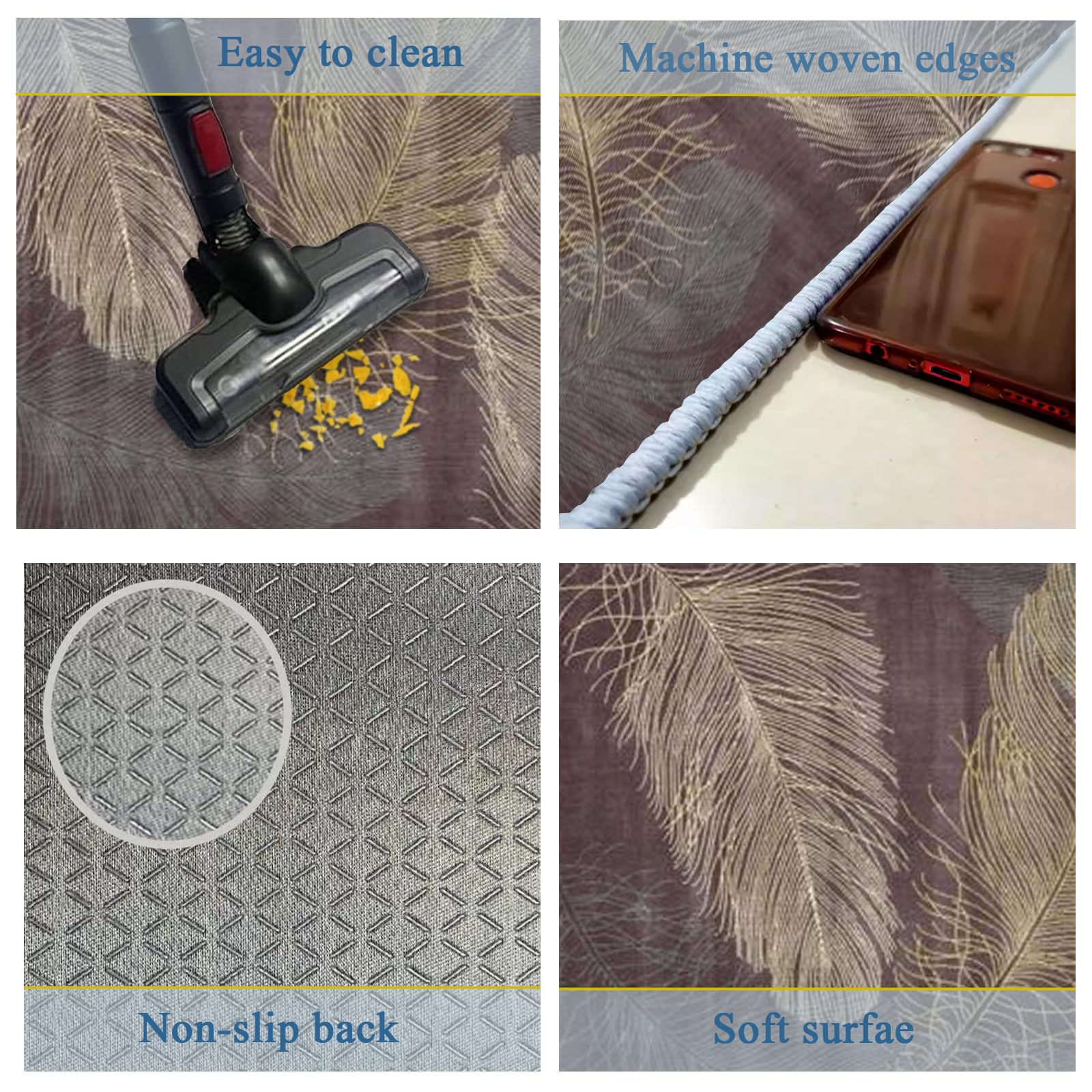 Alfombra Corredor Larga Antideslizante 60x320cm marrón Alfombras de Cocina Lavables Absorbente Alfombra de Estrecha Pasillo Moderna para Corredor Cocina Lavandería Entrada Puerta Pasillos
