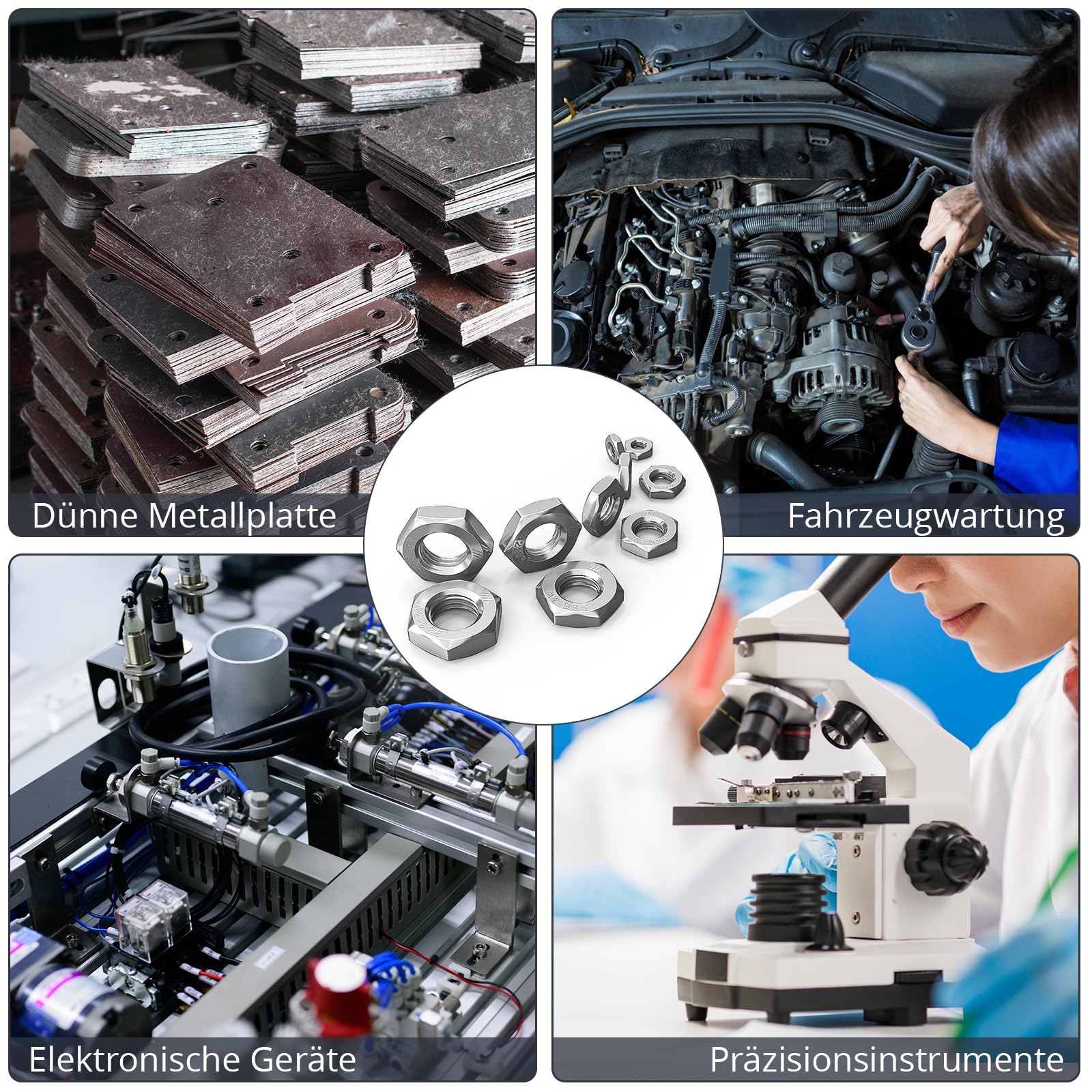 ORTAVA Dadi Esagonali M6 Bassi con Smusso - 50 Pezzi DIN 439/ISO 4035 in Acciaio Inox A2 V2A per Viti, Bulloni Filettati, Mobili, Macchine