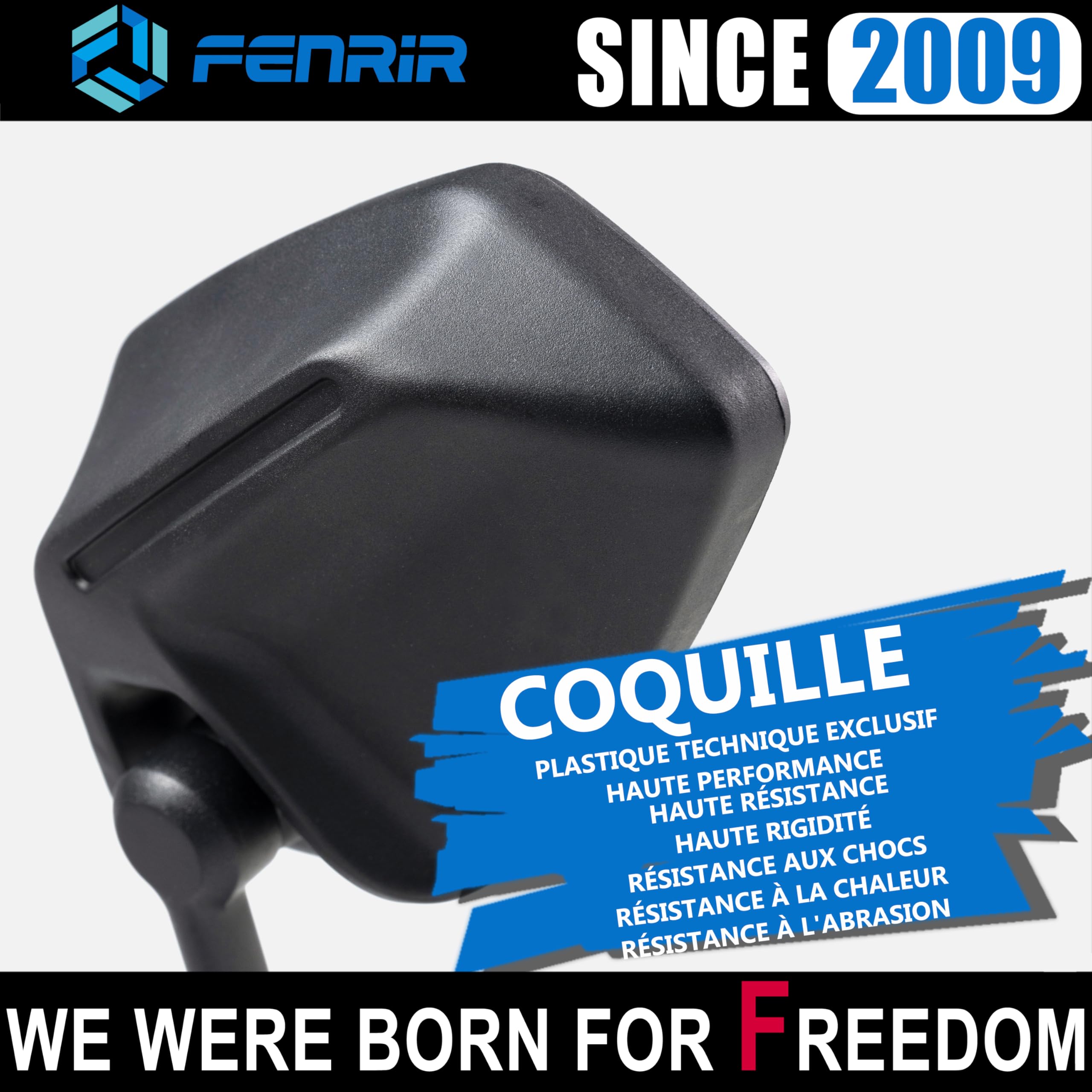FENRIR Homologué Rétroviseur Moto Retroviseur Indestructibles Fonction Pliable Anti-éblouissement Lentilles Courbes Anti-vibration Ajustables Compatible avec Les Adventure Enduro Tourer (801-0118)