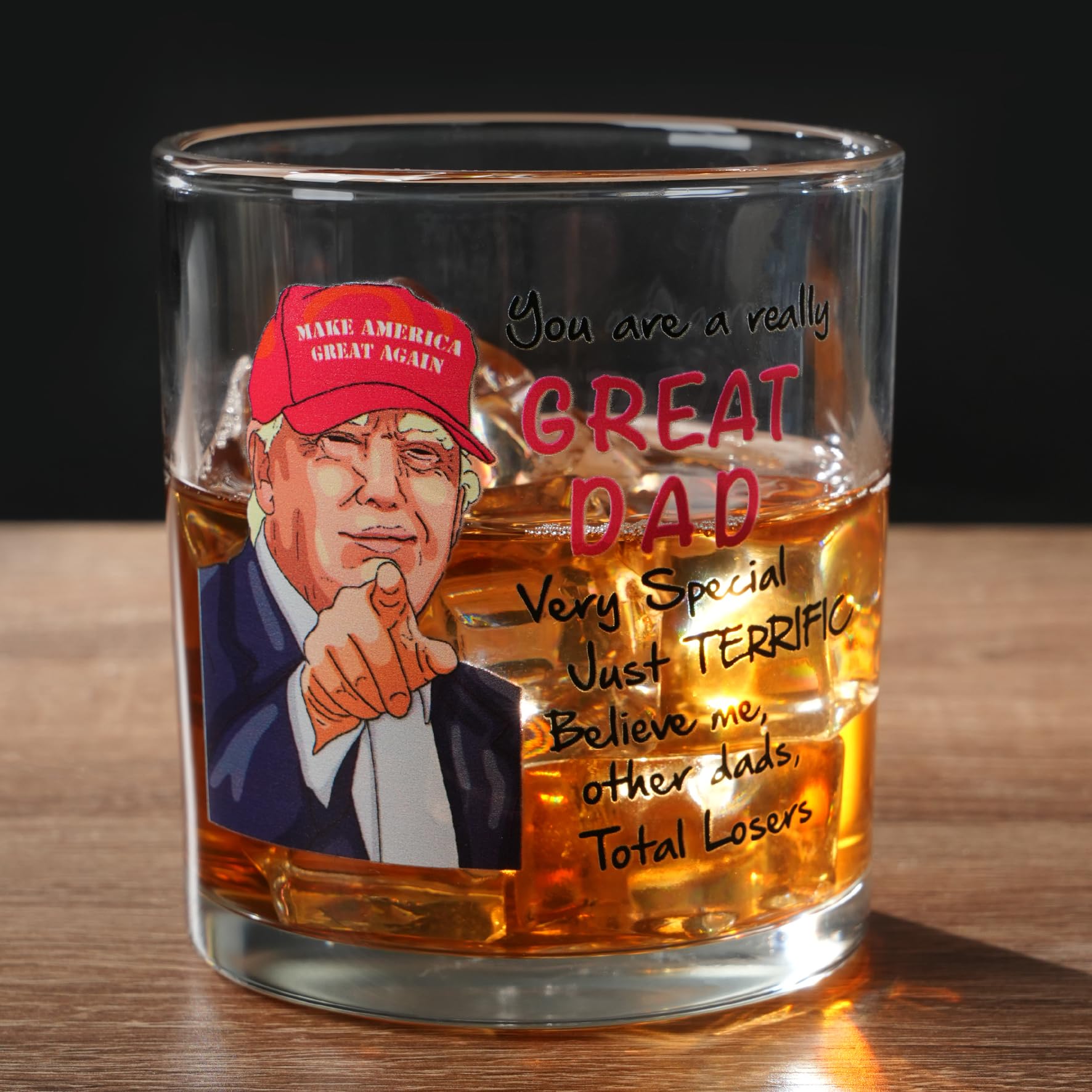 Donavibe Dad Glass Cup 10Oz - Gifts for Dad from Daughter, Son - Dad Gifts for Fathers Day from Kids -Birthday Gifts for Dad - Funny Gifts for Dad, New Dad