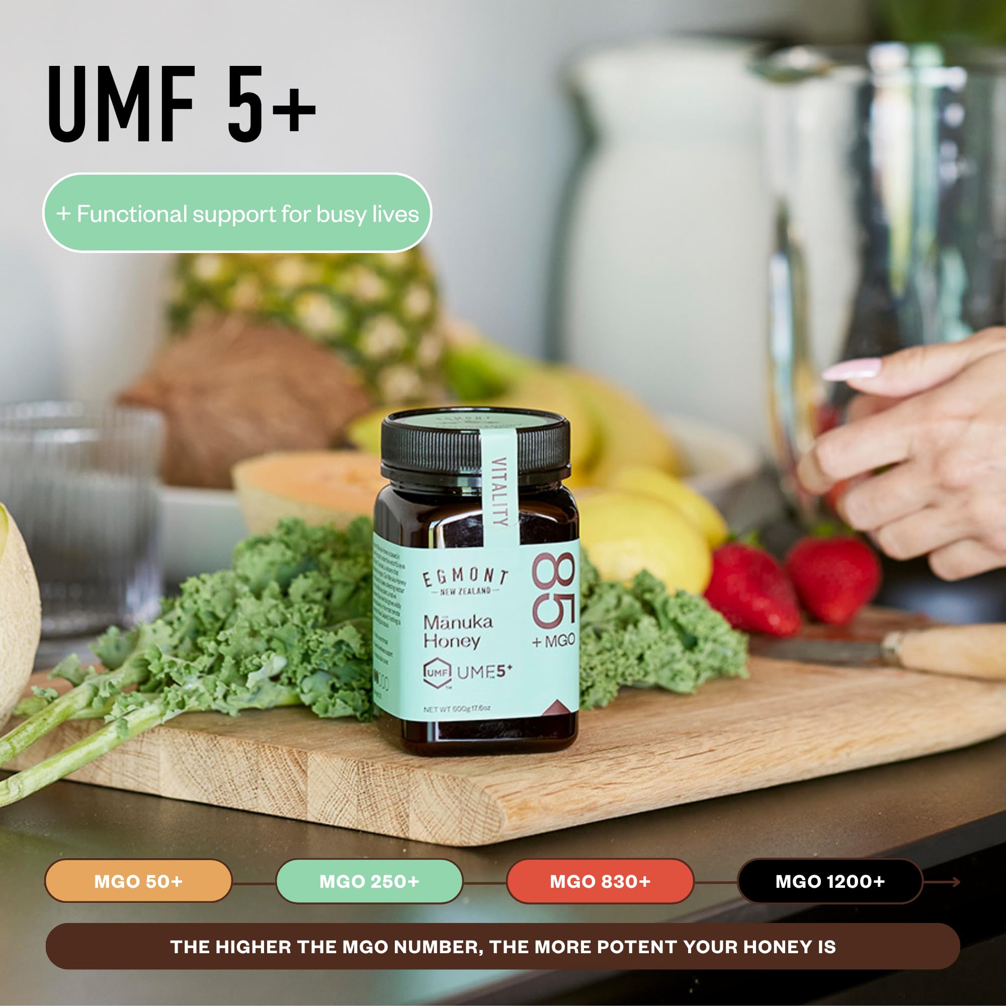 Egmont Honey Manuka Honey UMF 5+ MGO 85+ (17.6 oz / 500g) | Raw