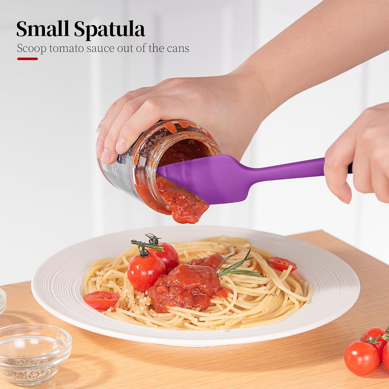 600ºF High Temp Spatula Set of 4 (Multi-4),and 600ºF Heat Resistant Silicone Spatula Set of 3 for Seamless Mixing, Folding, Scraping with Rubber Kitchen Essentials (Black)