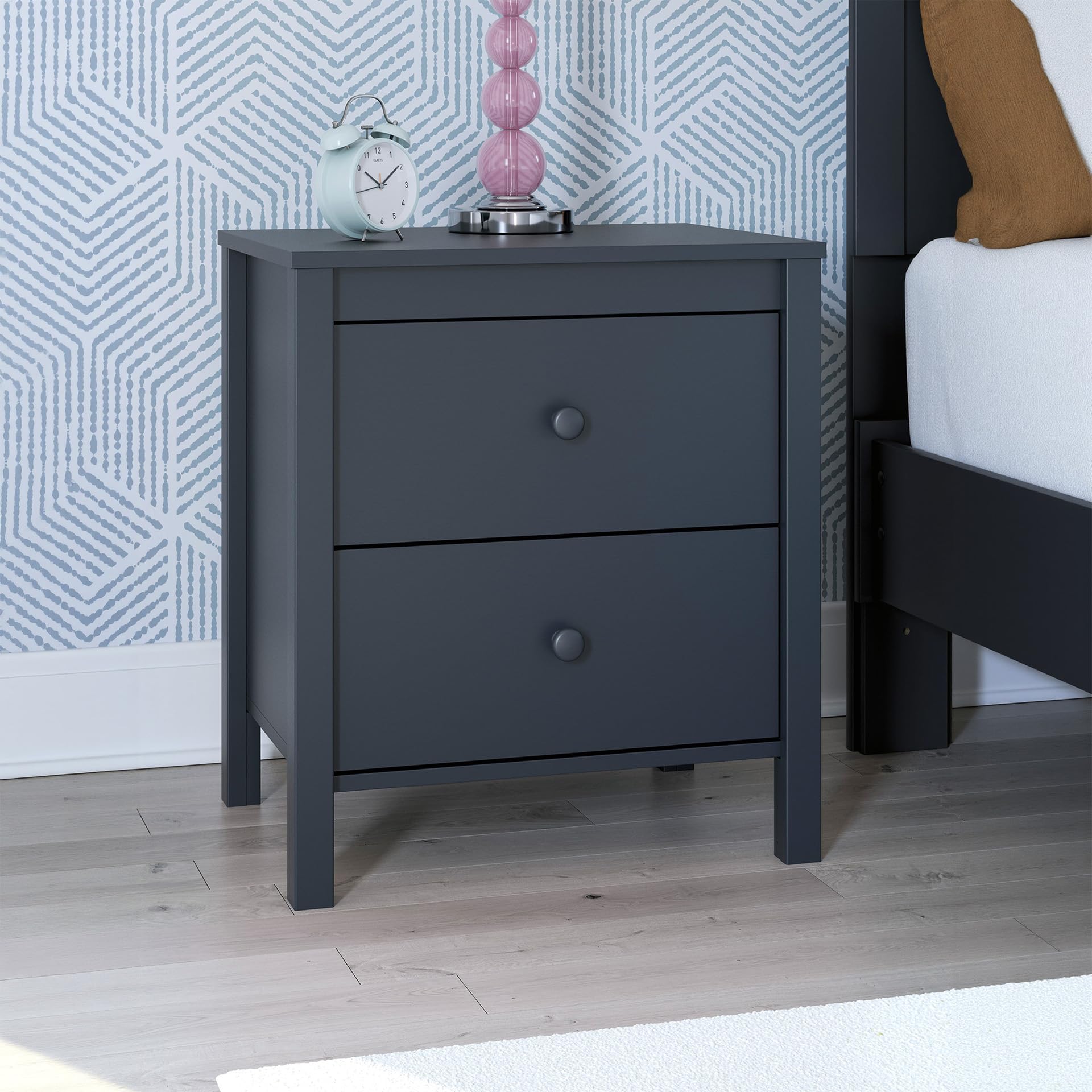 Signature Design by Ashley Simmenfort Retro 2 Drawer Nightstand, Blue