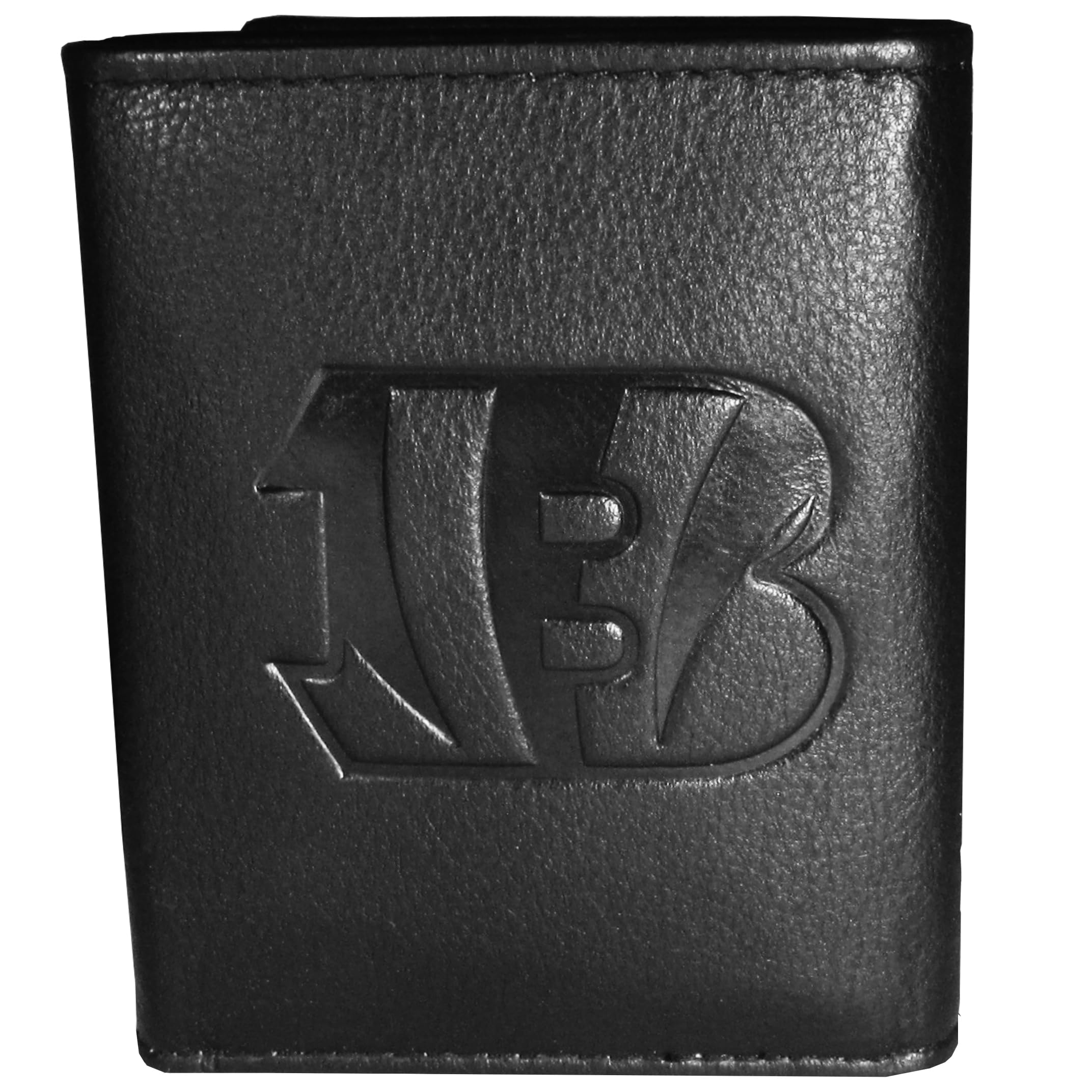 Siskiyou Sports NFL Cincinnati Bengals Embossed Leather Tri-fold Wallet, One Size, Black