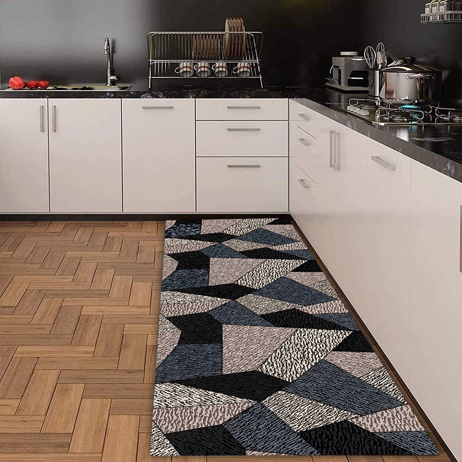 Geometryczne Długie Dywan Dywaniki Dywaniki Na Korytarz, Nadszeńska Runner Dywan Dywan Dywanów Schodki Dekoracje Kuchnia Decor Mats - Długość niestandardowa (Size : 80x400cm)