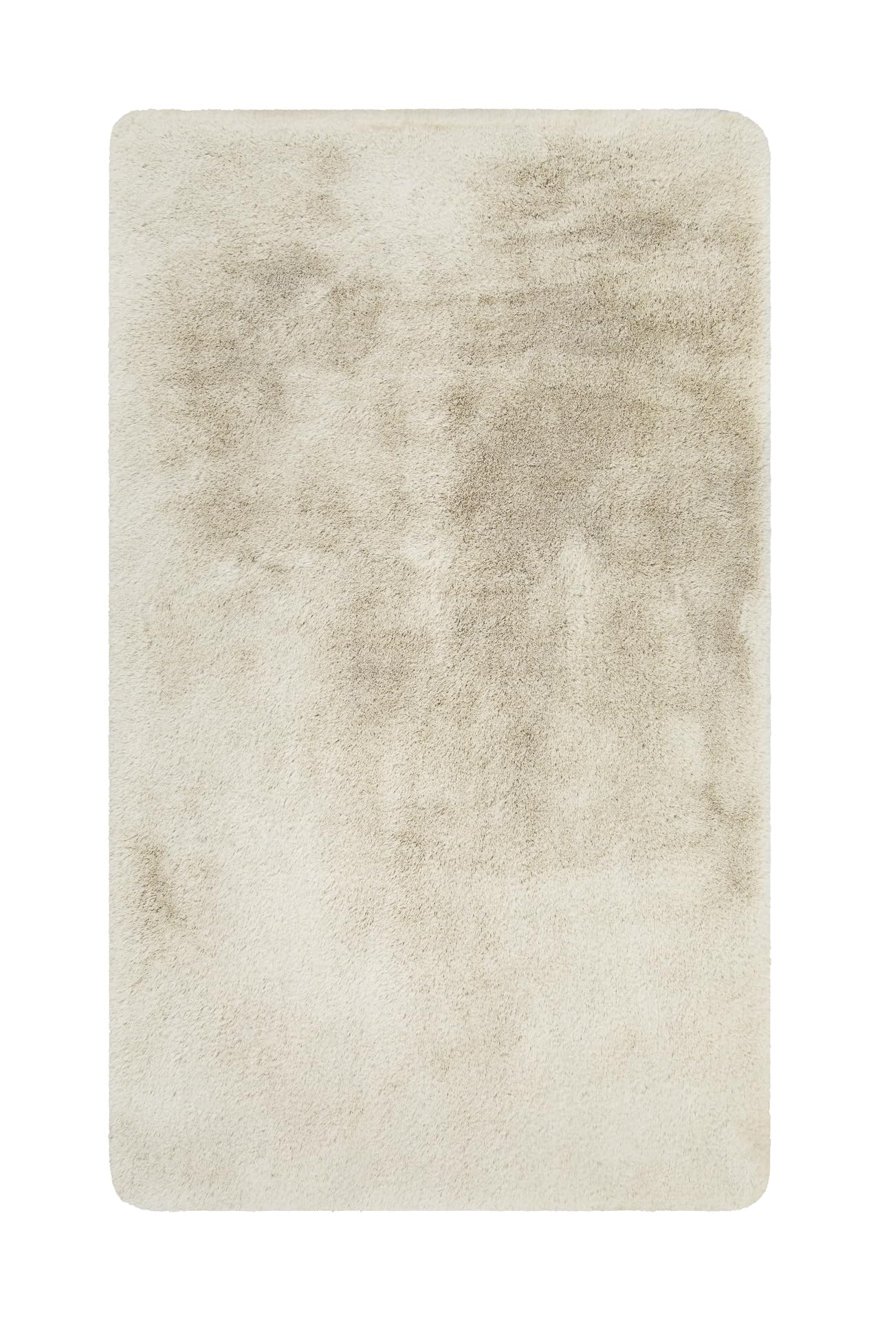 WECONhome Basics Emil - Alfombra de baño (80 x 150 cm), color crema y beige | Elegante alfombra de baño, antideslizante, lavable y supersuave, ideal para un baño moderno