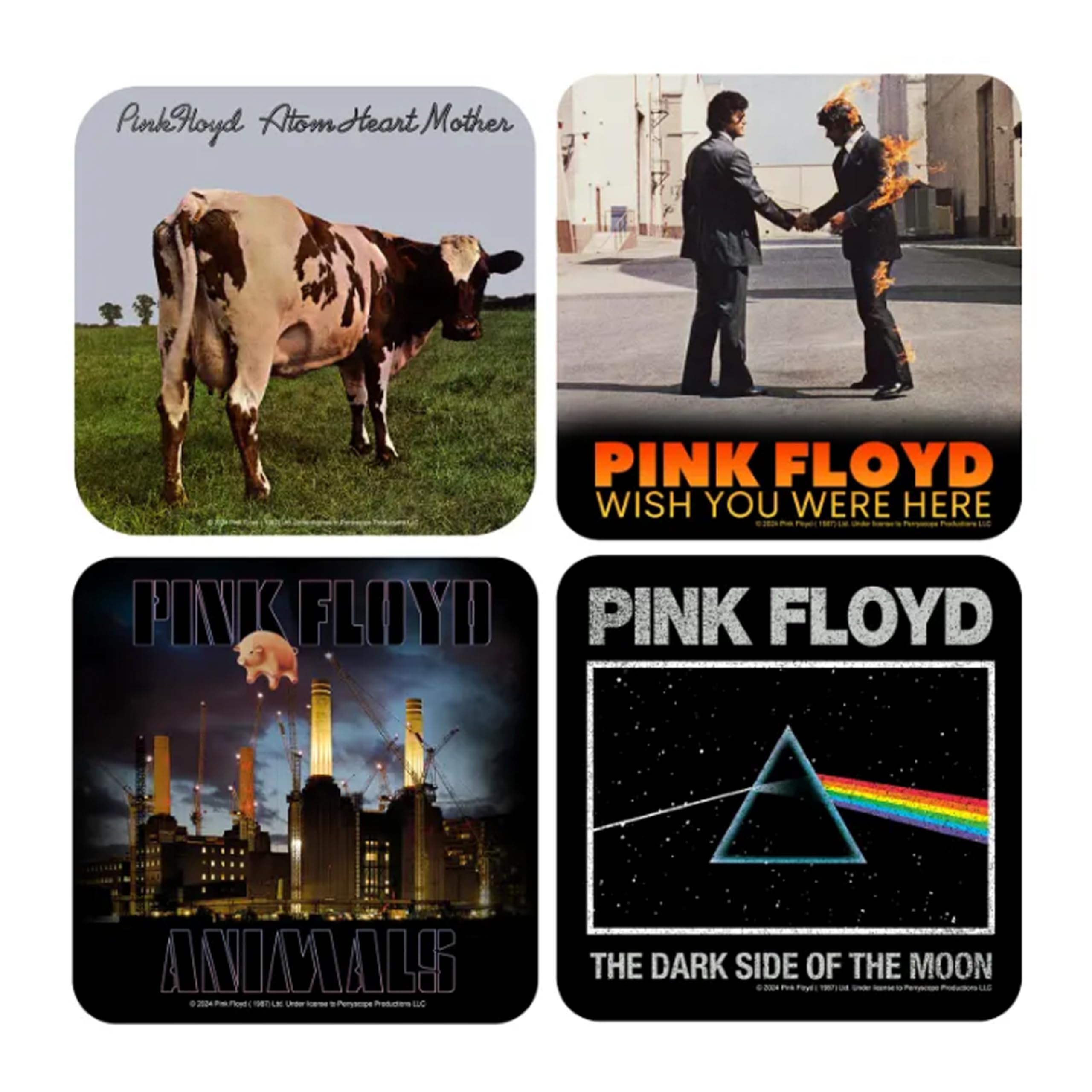 Midsouth Products Classic Set Pink Floyd Coasters - Set Of 4 - Mid-South Products
