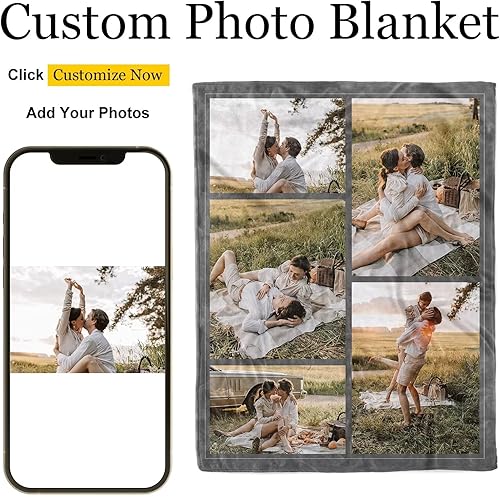 Miniatura 9 de Manta personalizada con imagen, manta con foto personalizada, regalos personalizados para adultos y niños (forro polar, 40 x 60 pulgadas)