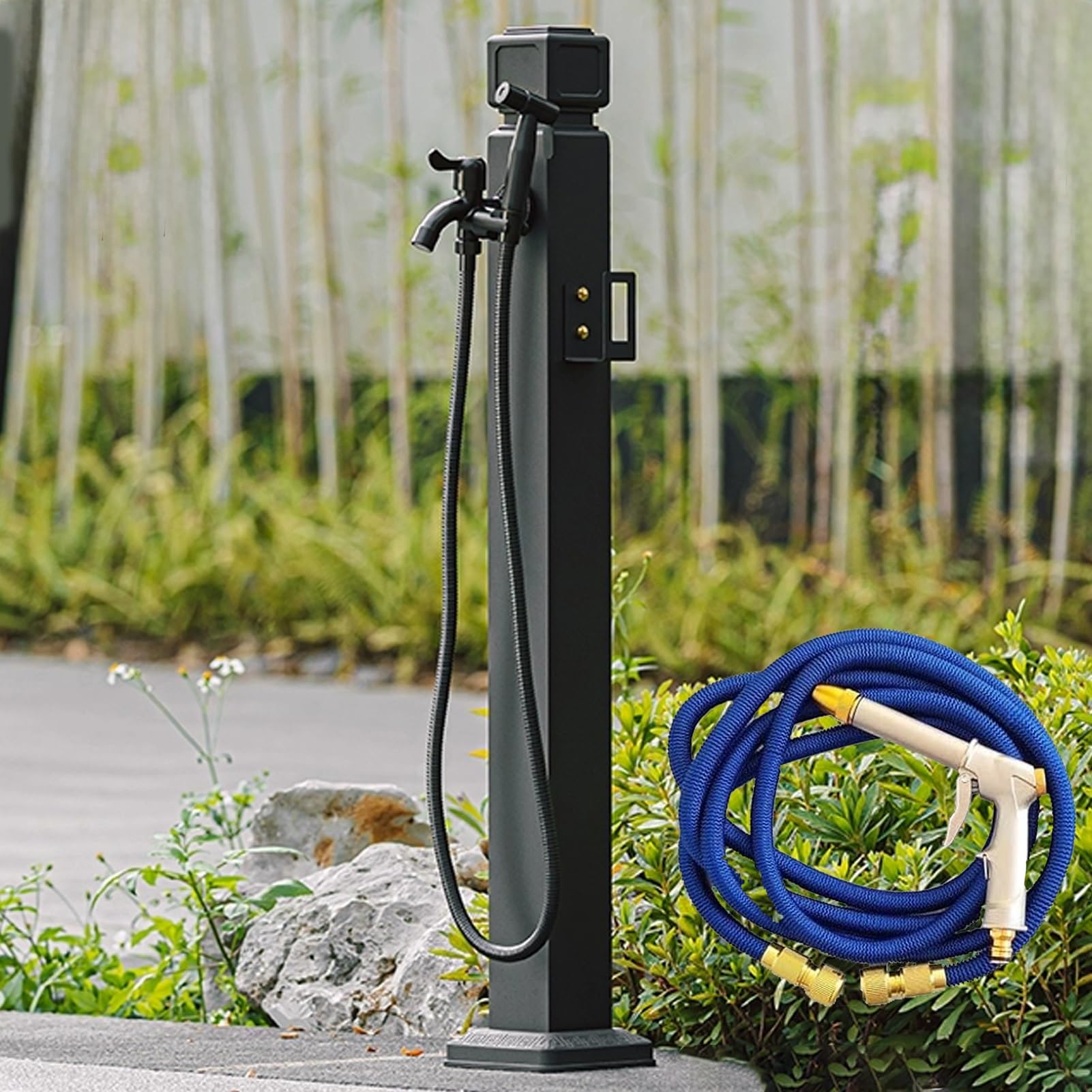 Fontaine d'extérieur multifonction avec pistolet pour arrosage précis
