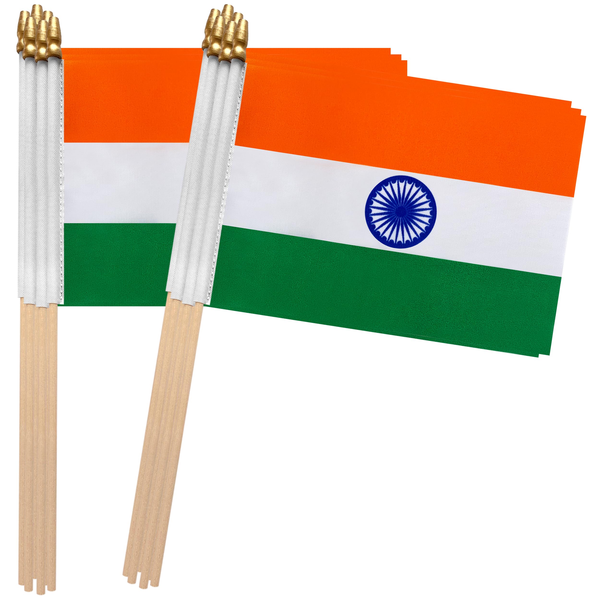 Sponsored Ad - TSMD India Stick Flag Indian Small Mini Hand Held Flags,5x8 Inch,12 Pack