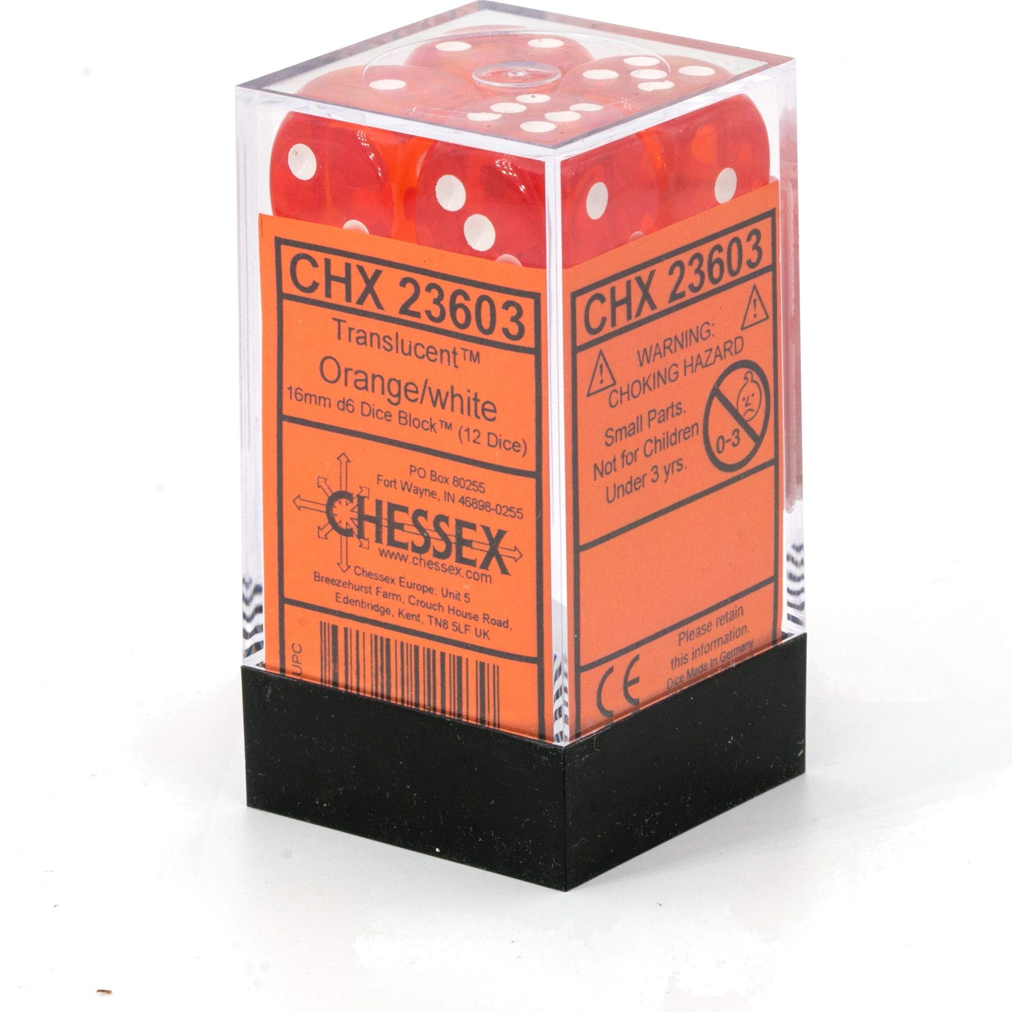 Amazon.com: Dice Set 12d6 Translucent (16mm) 23603 Orange / White
