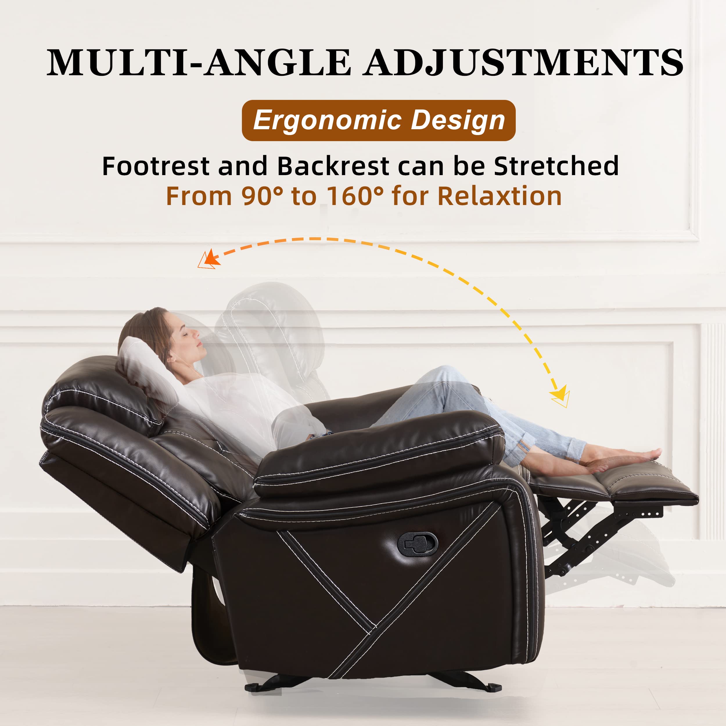 Ogonbrick Recliner Chair,Leather Recliner Lazy Boy Recliner Comfortable