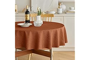 70 Inch Round Dining Table for 4 - Waterproof and Wrinkle Resistant