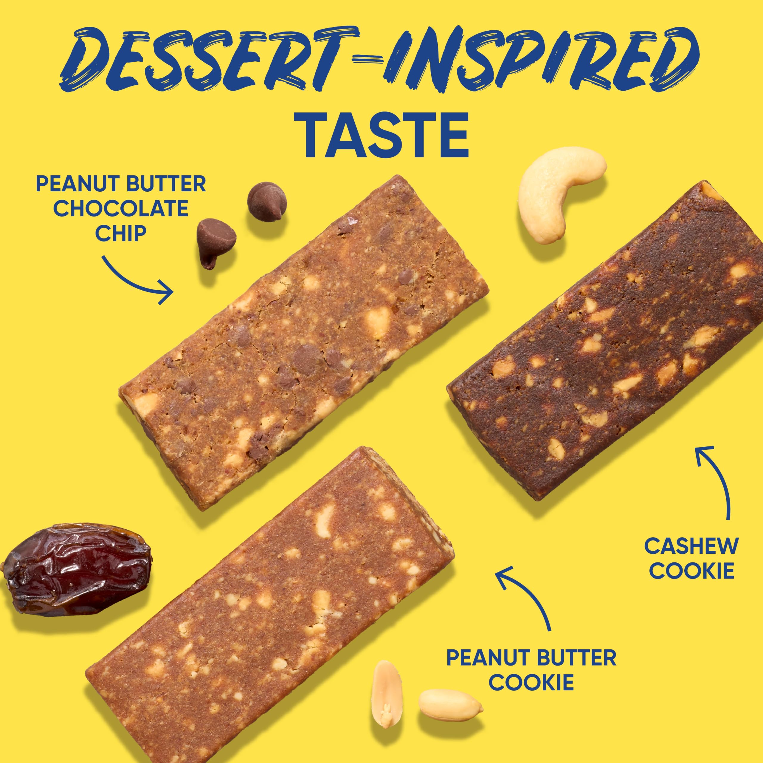 Larabar Assortiment de barres de fruits et de noix, 18 ct, 850,5 g | PB Choc Chip, PB Cookie & Cashew Cookie, 6 barres chacune, sans produits laitiers, sans OGM