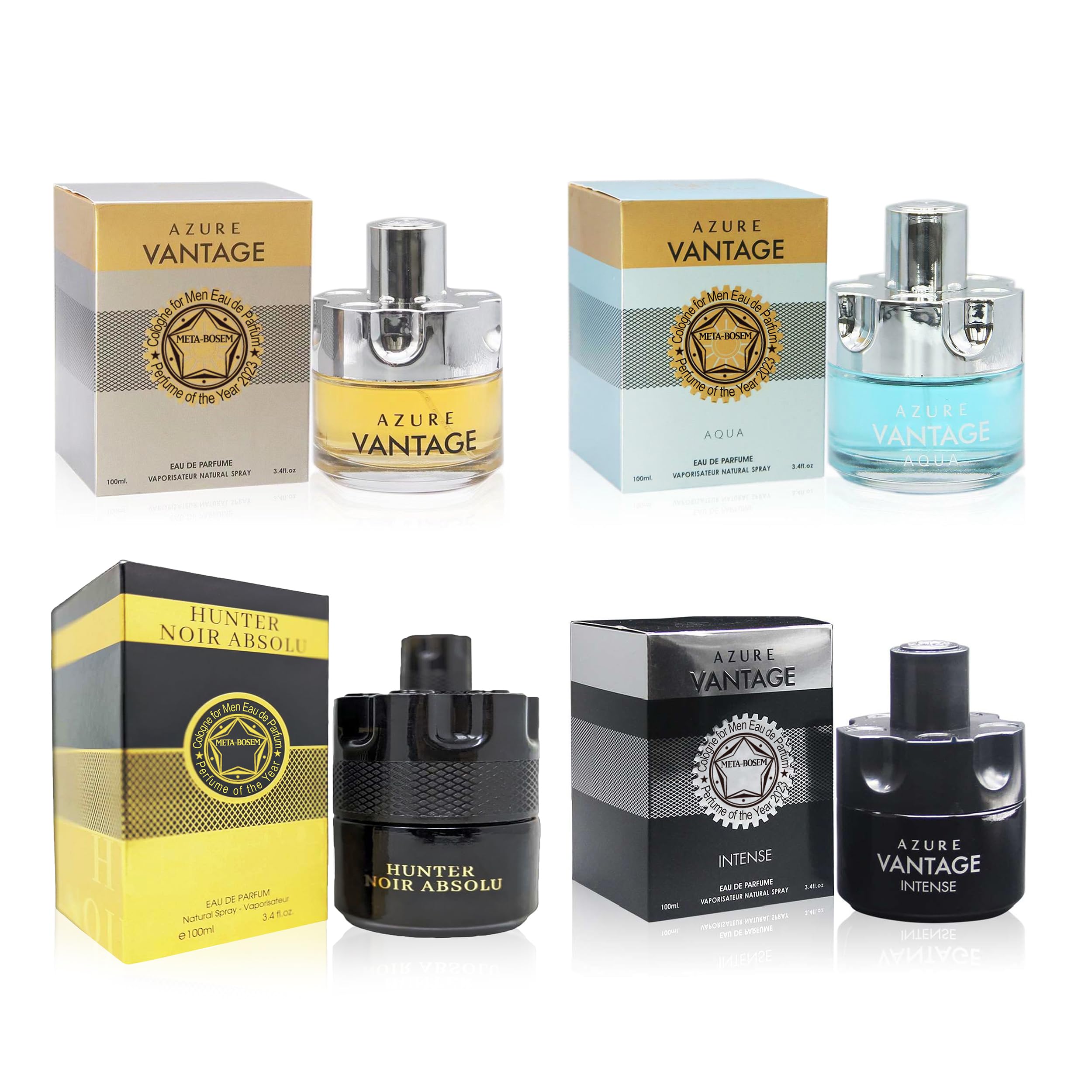 META-BOSEMSet Men's Cologne Collection, Eau de Parfum Natural Spray - Woody Notes - Great for Holidays Each 3.4 Fl Oz