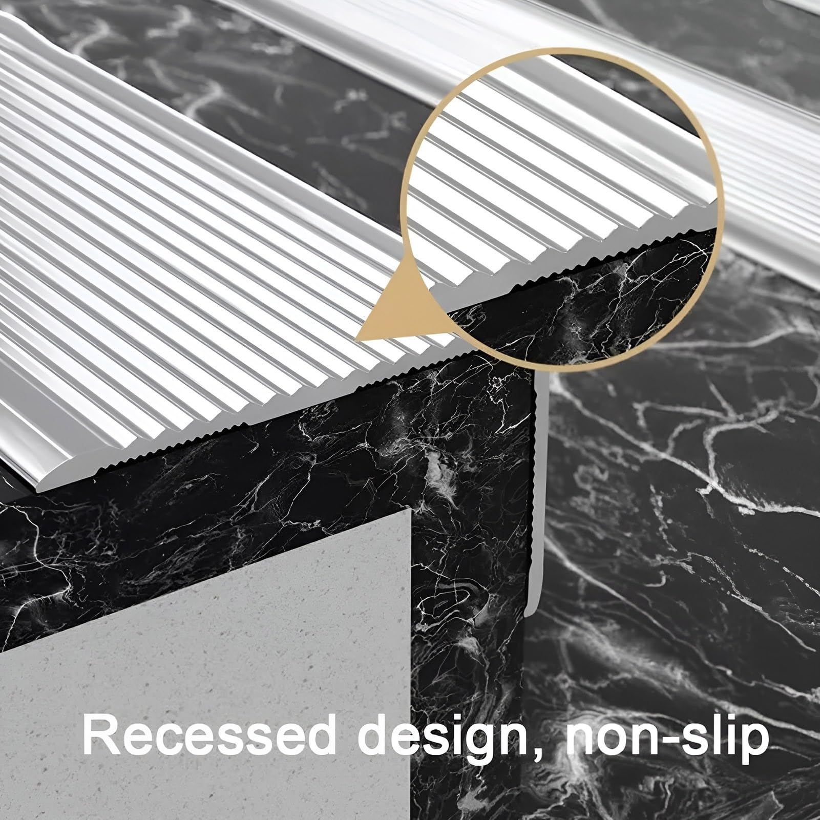 Protector antideslizante para escaleras de 100 cm, perfil de ángulo de aluminio, para interiores y exteriores, seguro para personas mayores y niños, diseño antideslizante, fácil de caminar, D (3 x 2