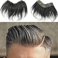 Vista 1 de Tupé de cabello humano 100% de piel sintética de cabello humano para hombres, parte frontal para retroceso, sistemas de reemplazo de línea capilar
