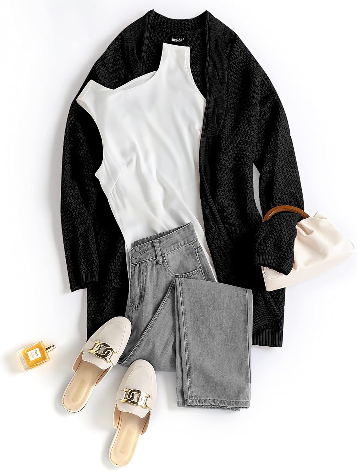 Traleubie Women's Open Front Long Sleeve Boho Boyfriend Knit Chunky Cardigan Sweater - Image 5