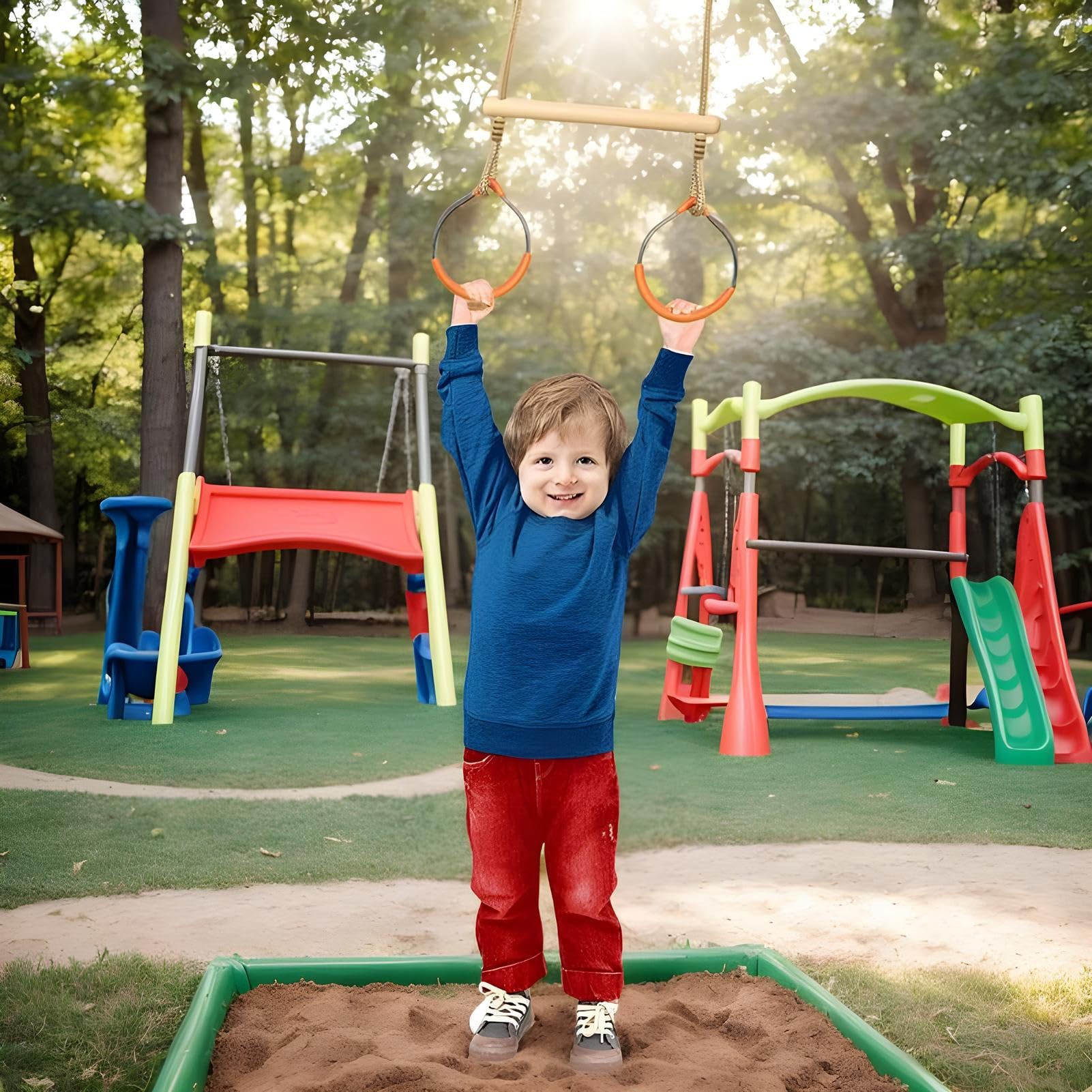 Trapèze de Jeu - Anneaux Gymniques pour Escalade et Jeu de Singe - Parcours d'obstacles Équipement de Jeu Sensoriel Grimpe et Équilibre pour Intérieur Extérieur Jardin