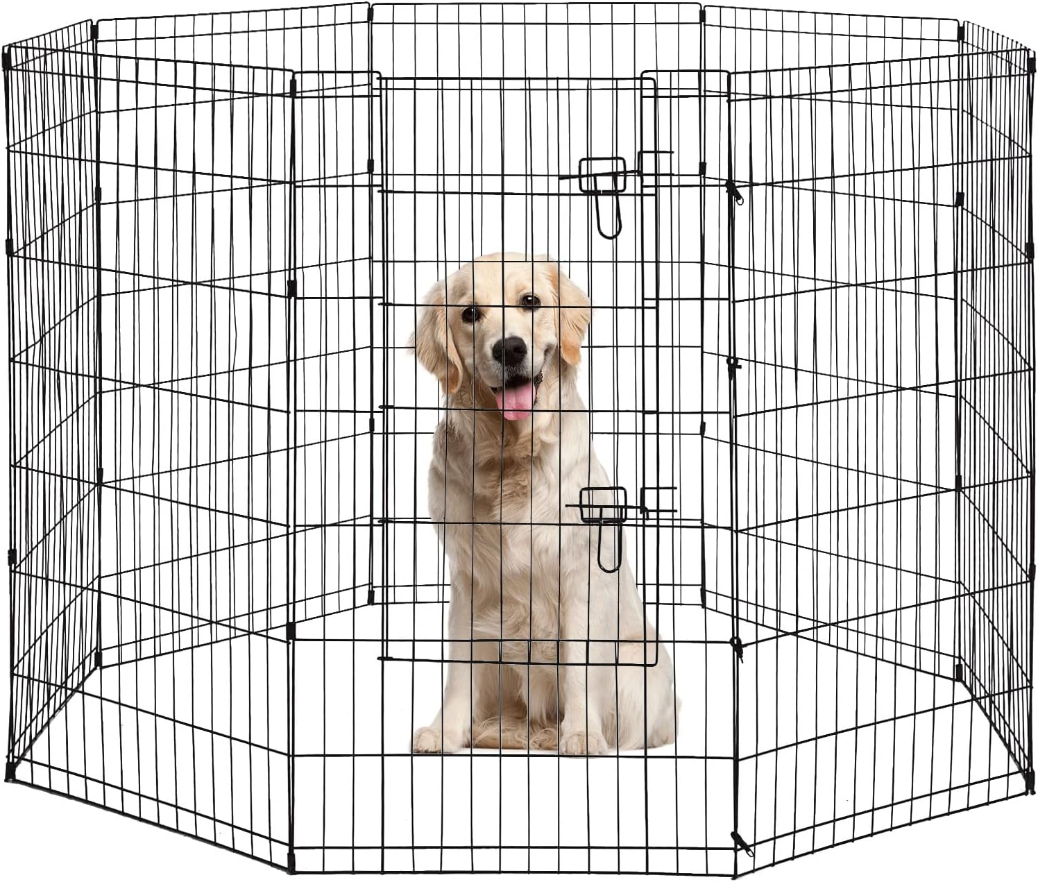 BestPet | Foldable Dog Playpen | 42 Inch, 8 Panels | Metal Pet Exercise Pen | Indoor Outdoor Portable Dog Fence with Door | Removable, Rust-Resistant Secure Pet Kennel | Easy to Assemble