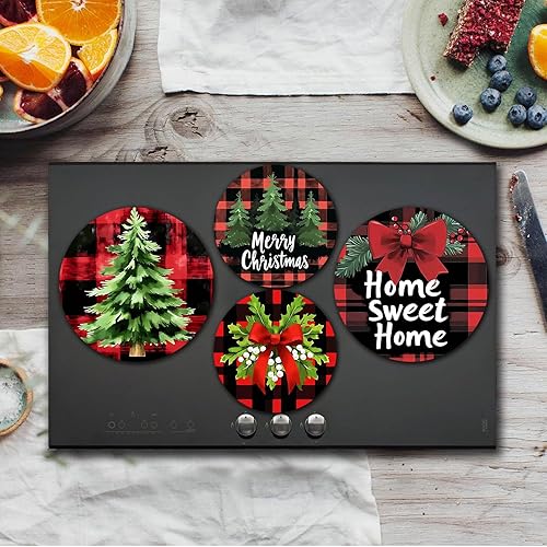 Miniatura 115 de Fundas para quemadores de estufa eléctrica de animales de granja, paquete de 4 fundas redondas para quemadores de estufa, 8 pulgadas y 10 pulgadas