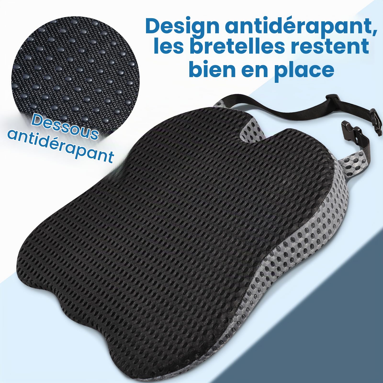 Qutool Coussin de Siège de Voiture en Mousse à Mémoire de Forme, Coussin de Siège de Conduite, Coussin de Siège D'appoint pour Voiture, Camion, Camionnette (Noir) (Lot de 2)