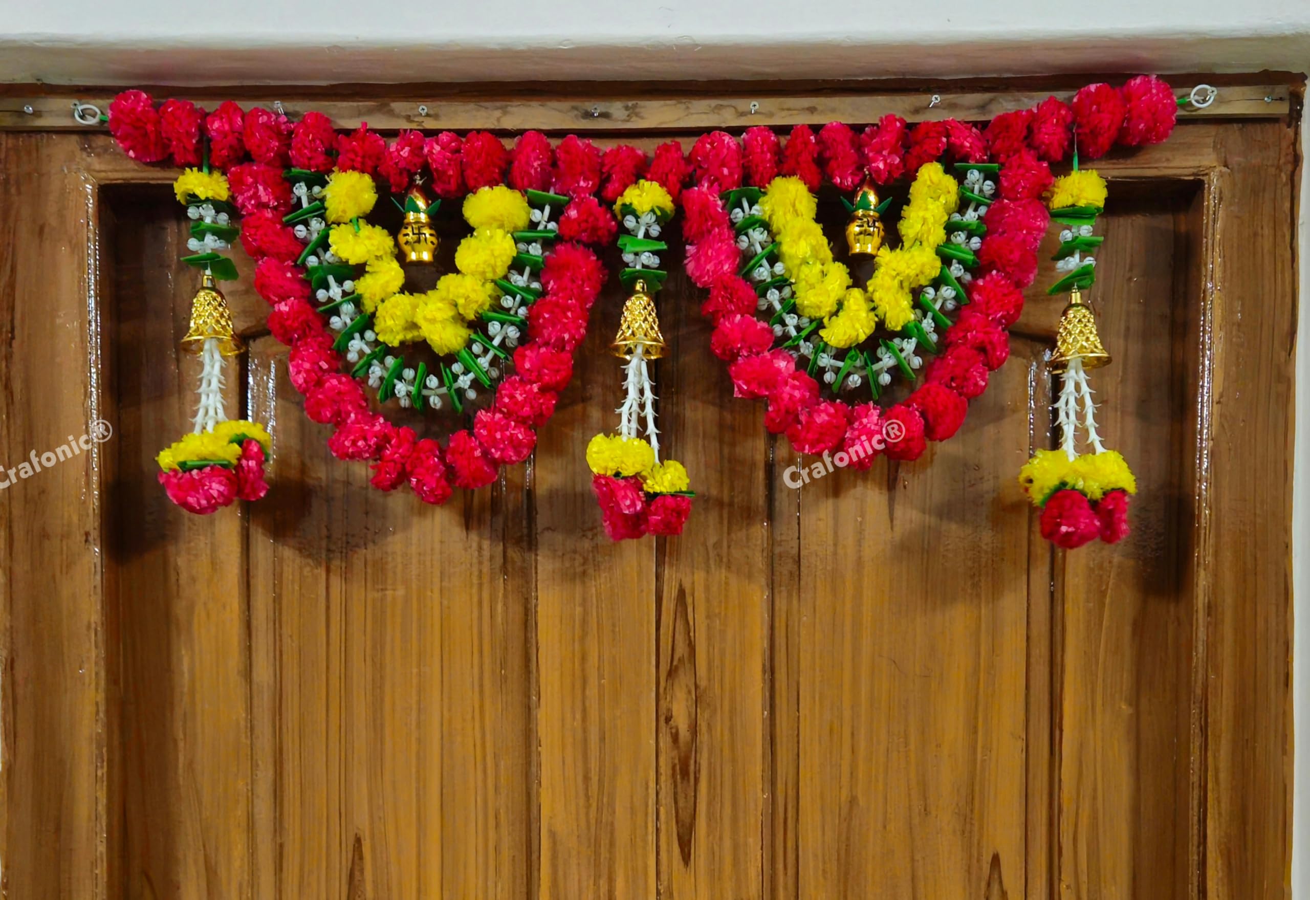 CRAFONIC Artificial Flowers Garlands Toran,Door hangings| Toran for Entrance Door |Toran for Home Decoration |Temple Door Hangings for Home Office Functional Decor Diwali Ganpati Pooja Decorations (B0D8Q9TM7Z) Amazon Price History, Amazon Price Tracker