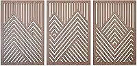 Vista 7 de ZellCreative Juego de 3 paneles geométricos de madera para decoración de pared, montañas