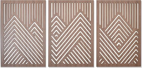 Miniatura 7 de Wood Wall Art Mountains Set of 3 Geometric Wood Decor Panels