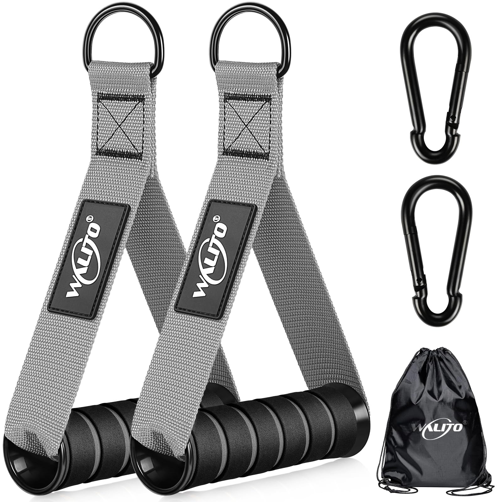 WALITO Exercise Handles, Replacement Cable Machine Attachments for Home Gym Equipment, Pulley System, Pilates, Resistance Bands, Strength Trainer, Heavy Duty Working Out Handles