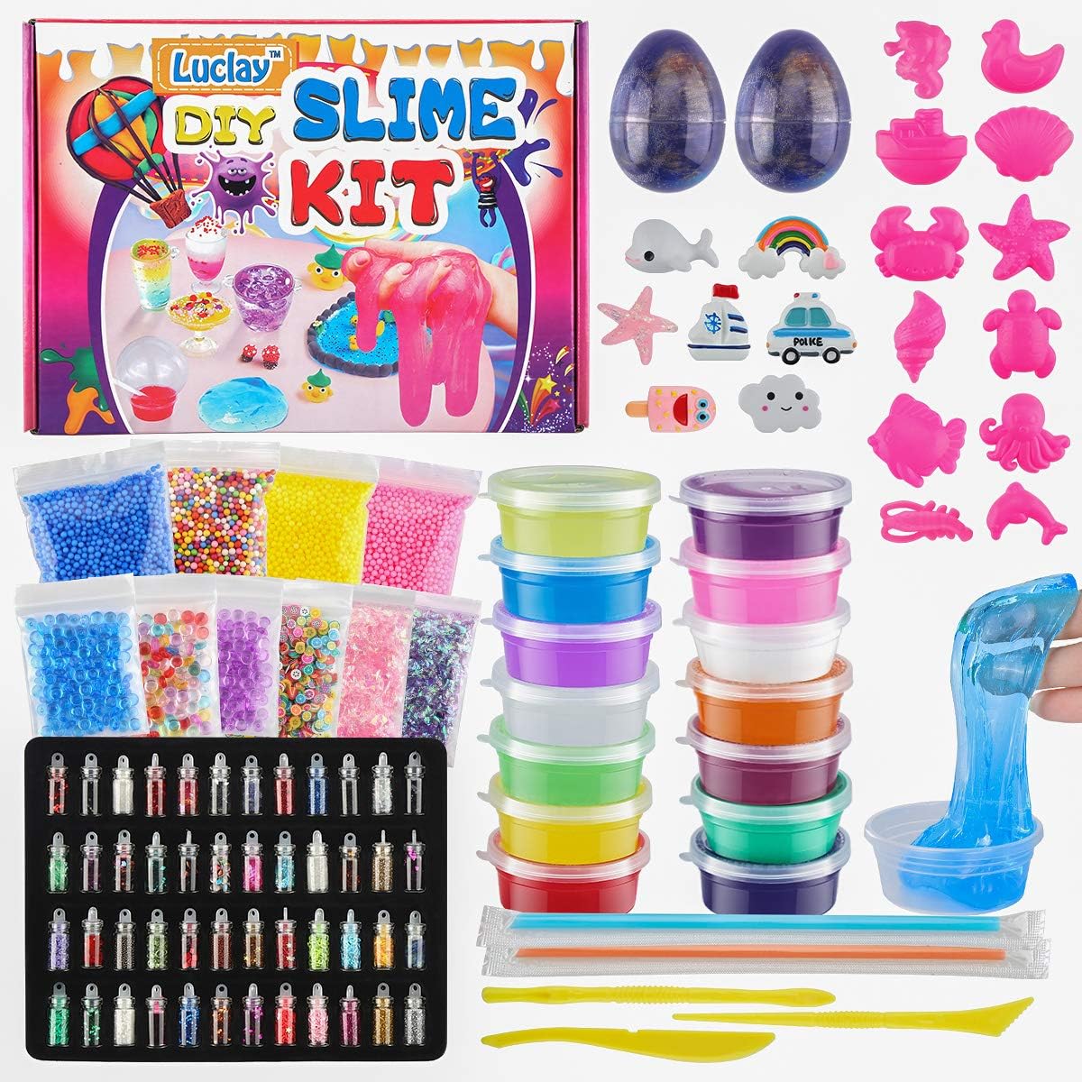 Luclay DIY Slime Kit - Slime & Putty Slime Making Kit Crystal Slime Set Educational Science Gift for Kids Art Craft, Girls Boys Toys Gifts for Kids