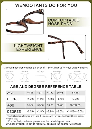 Miniatura 5 de WEMOOTANTS Gafas de lectura redondas para mujer, retro, lectoras nerd, ligeras, modernas, 100, 125, 150, 175, 200, 225, 250, 275, 300, 325, 350,