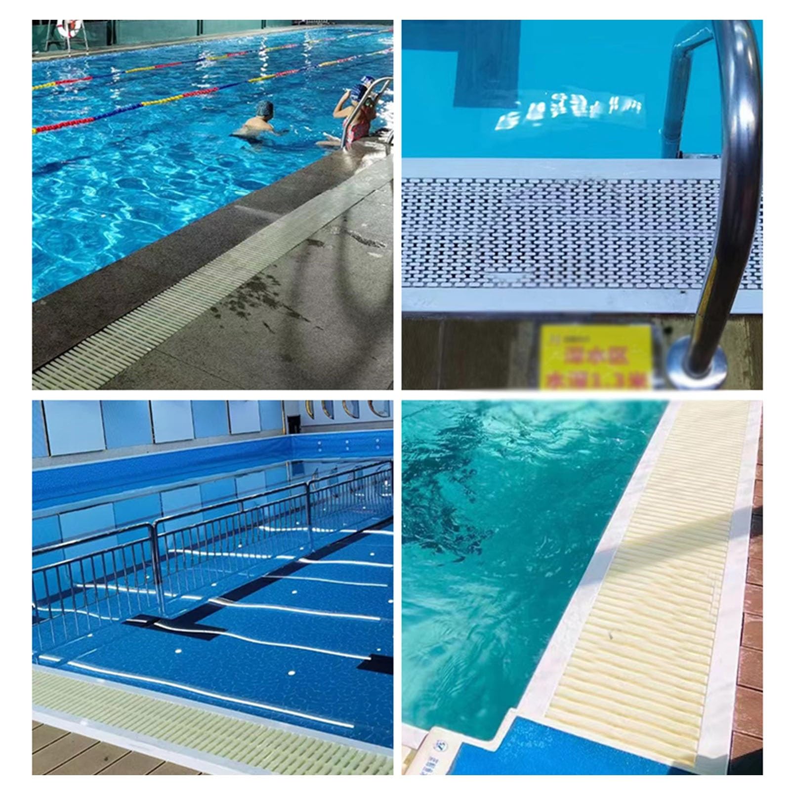 Generico Griglia di Scarico per Piscina, Set da 15 Pezzi in ABS Antiscivolo, Portata 250 kg, Design componibile per terrazze, patii e vialetti - 18 cm ciascuno