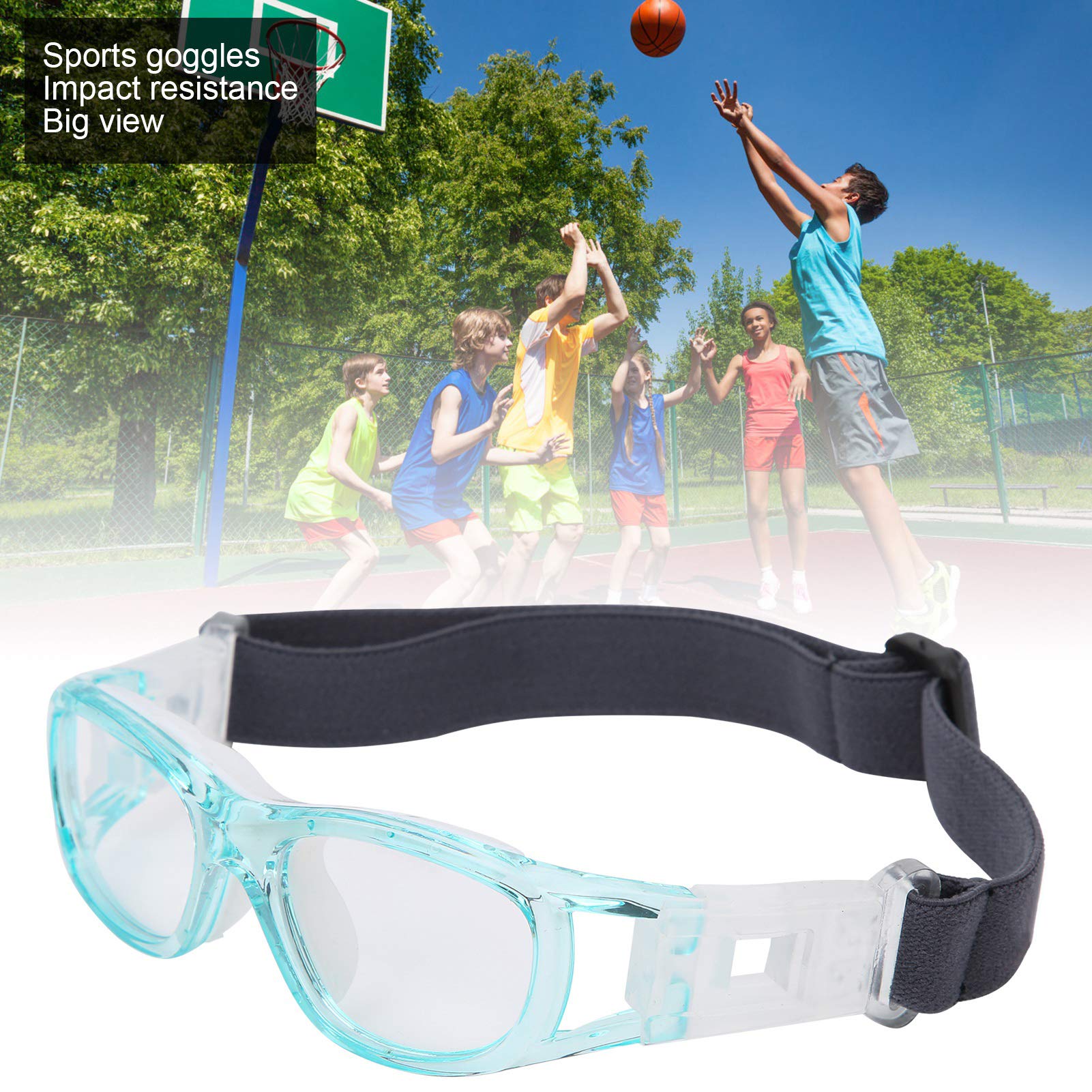Occhiali da calcio protettivi per bambini per basket, calcio, hockey (blue)