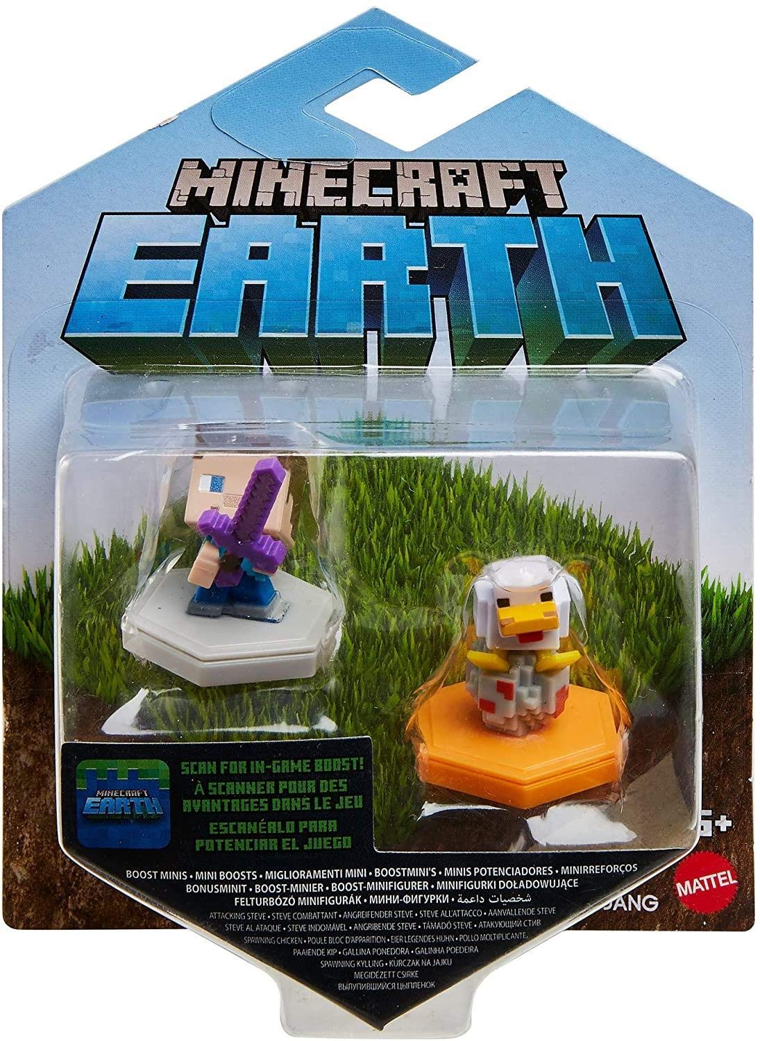 Amazon.com: Mattel Minecraft Earth Boost Mini Figure 2-Pack, NFC