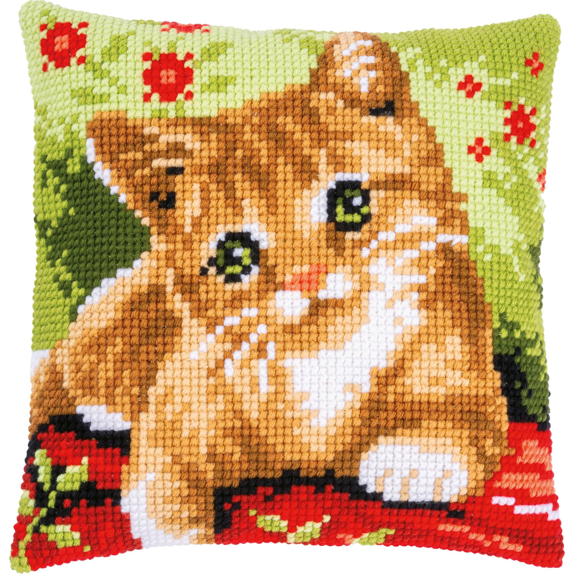 Vervaco stamped cross stitch kit cushion ""Süßes Kätzchen"", 40x40cm, DIY