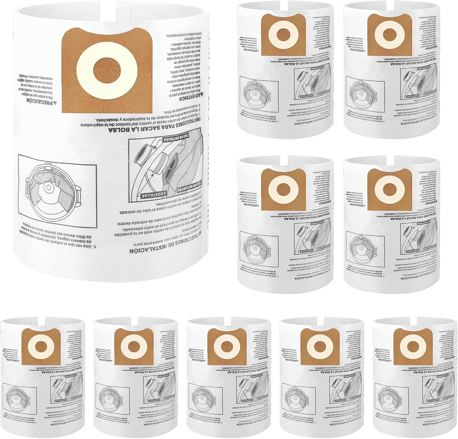 6 Packs A Fable 16 and 20 Gallon Wet/Dry Vacuum Collection Bags replace for Craftsman、shop vec and riged CMXZVBE38749, Universal Vacuum Filter Bags