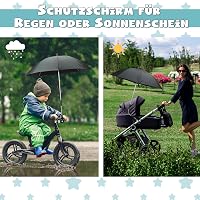 Encham Univerzális Babakocsi Napernyő UV 50+ Védelem 72 cm Átmérő Fekete Sportkocsi Napvédő Esernyő 6